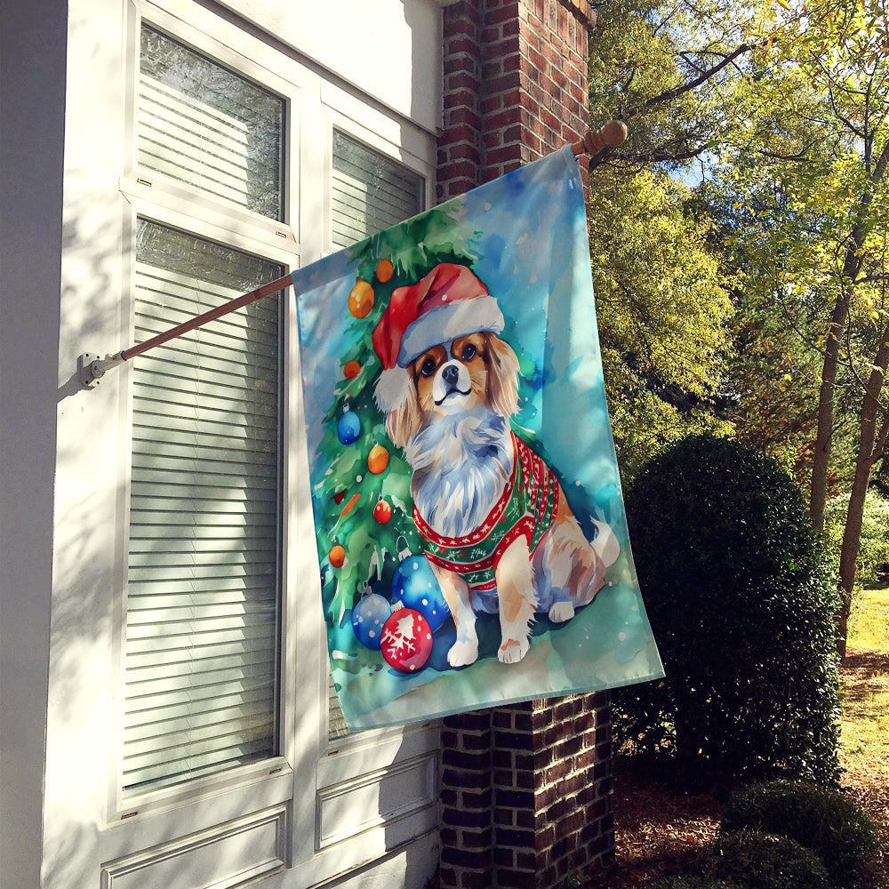 Tibetan Spaniel Christmas House Flag