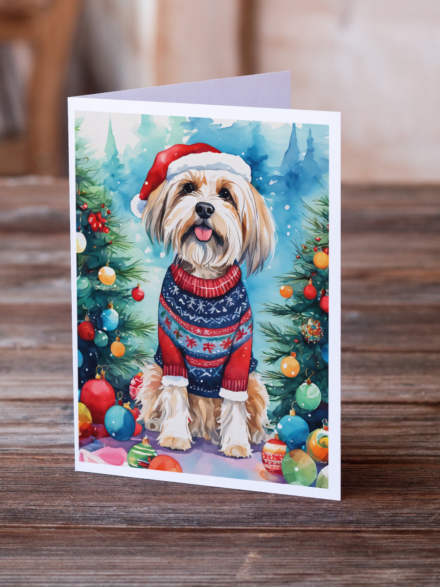 Buy this Tibetan Terrier Christmas Greeting Cards Pack of 8