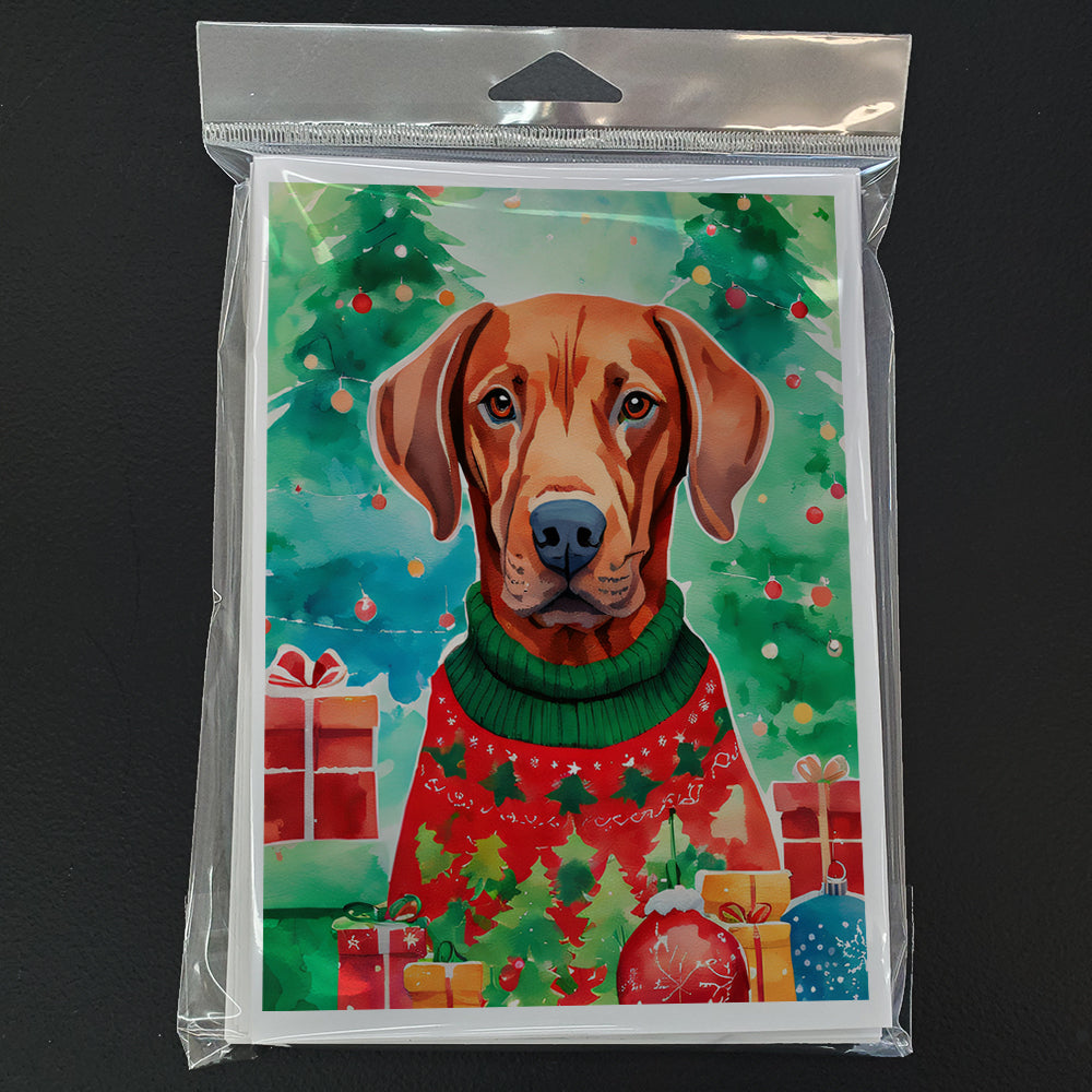 Vizsla Christmas Greeting Cards Pack of 8