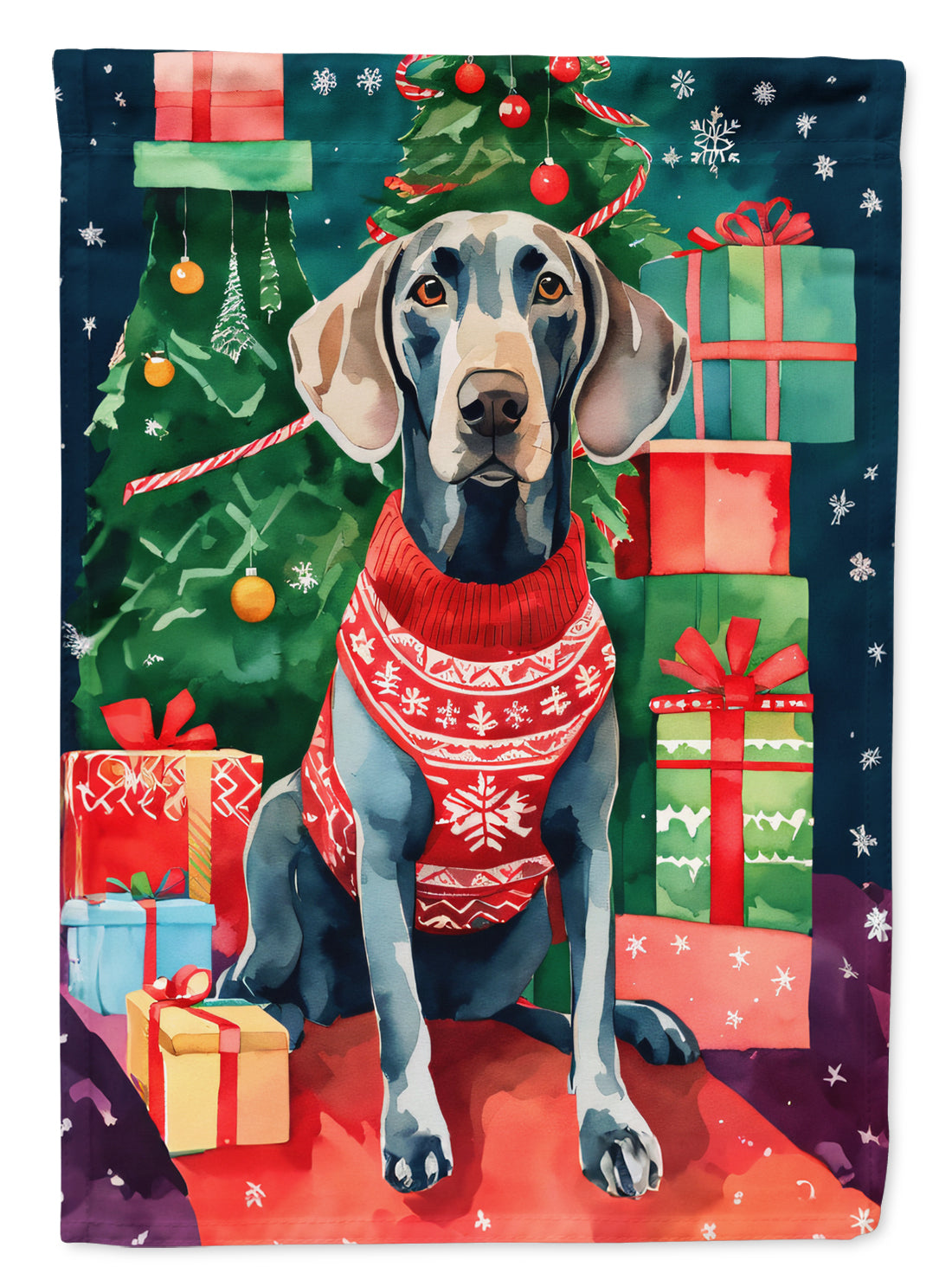 Buy this Weimaraner Christmas House Flag