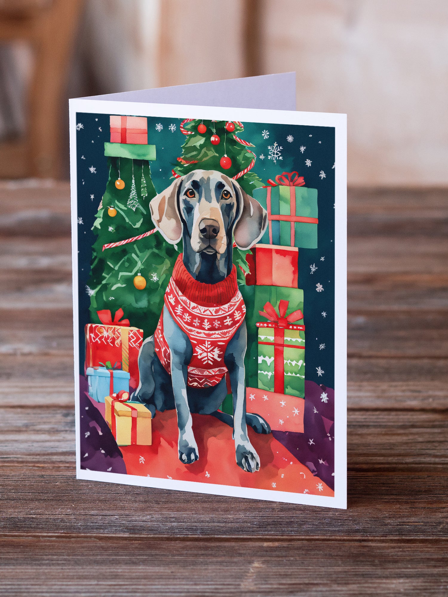 Buy this Weimaraner Christmas Greeting Cards Pack of 8