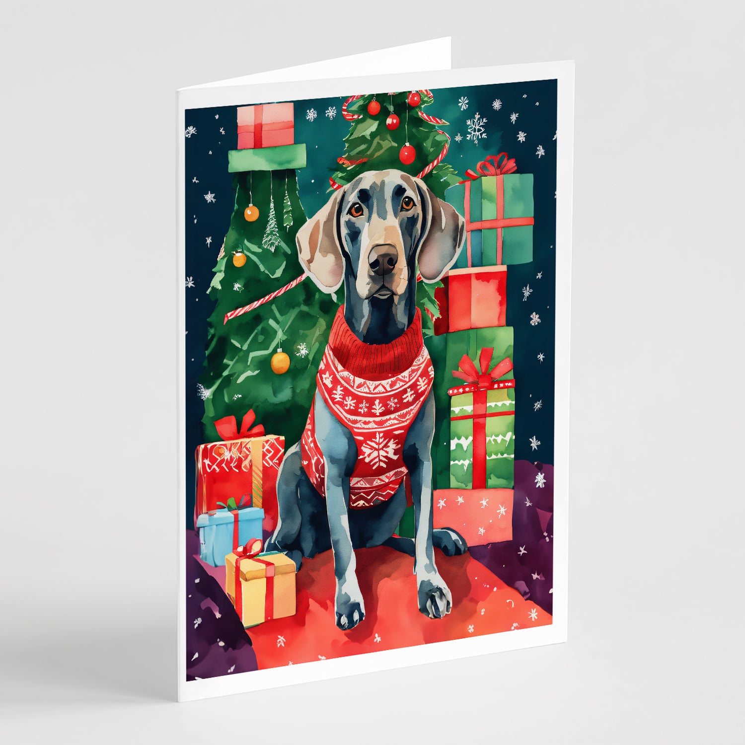 Buy this Weimaraner Christmas Greeting Cards Pack of 8