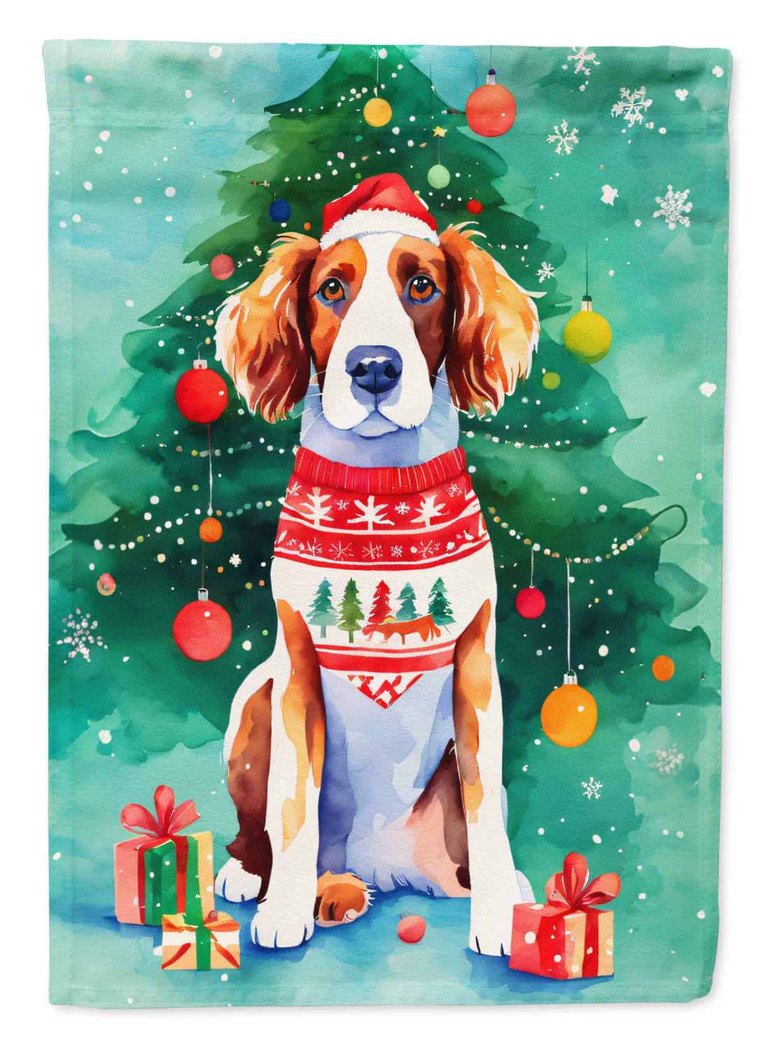 Buy this Welsh Springer Spaniel Christmas Garden Flag