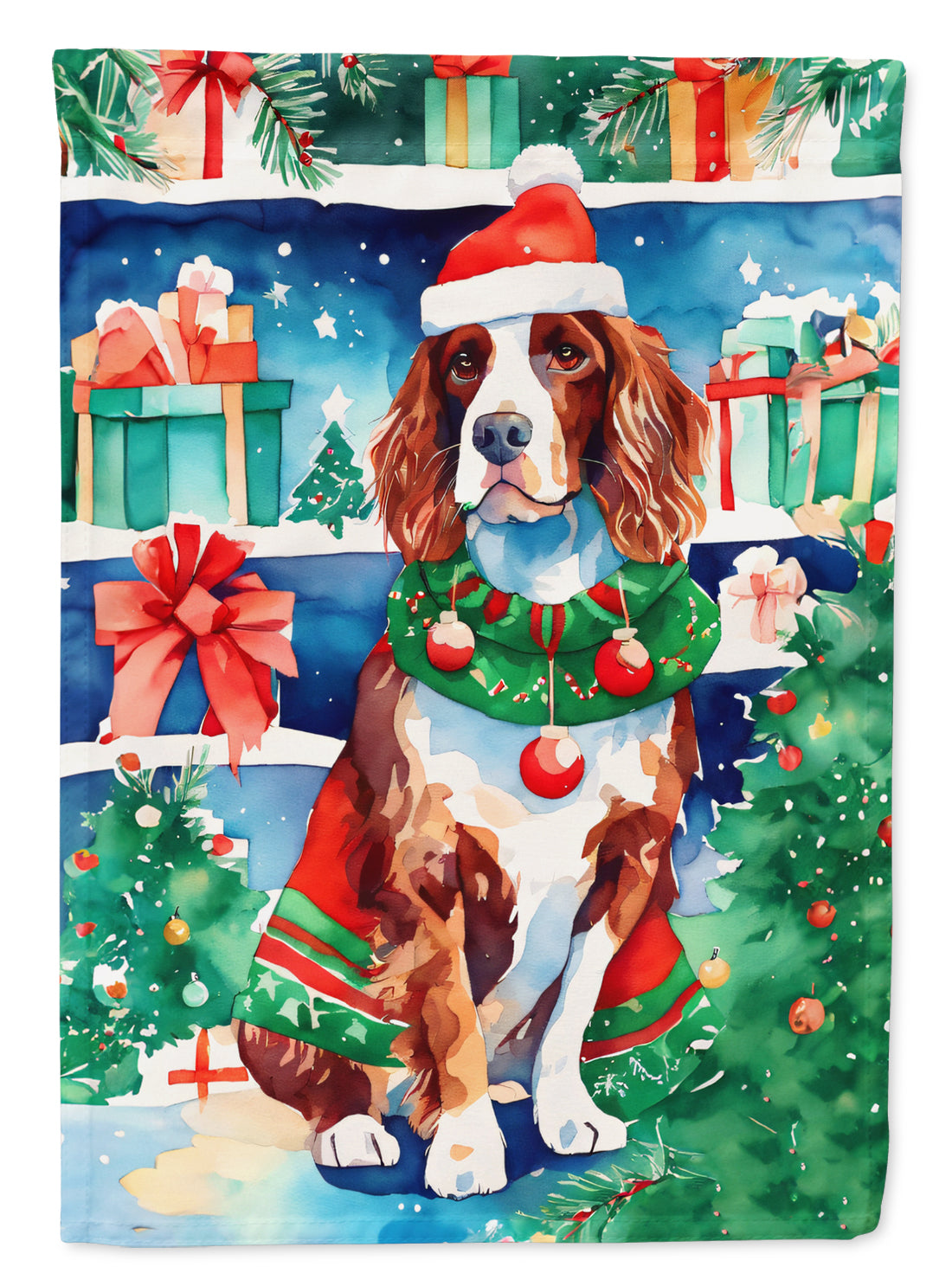 Buy this Welsh Springer Spaniel Christmas House Flag