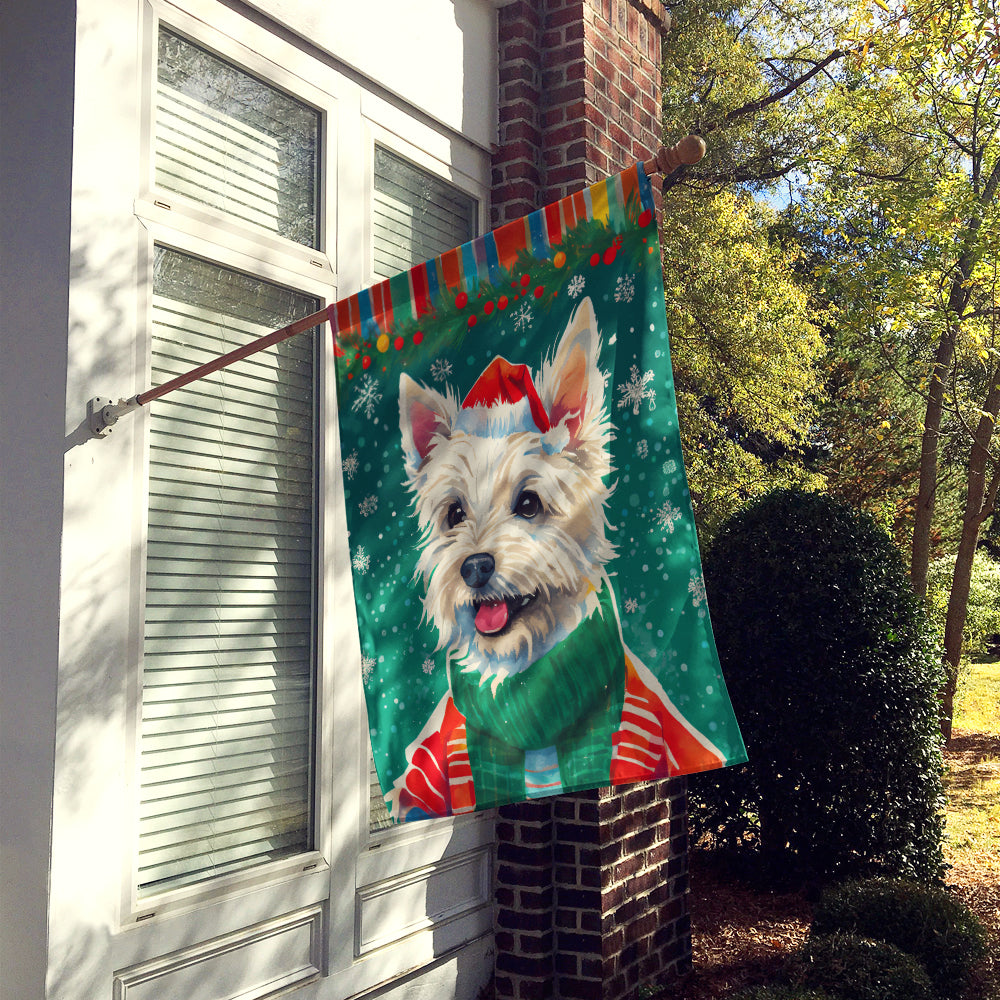 Westie Christmas House Flag