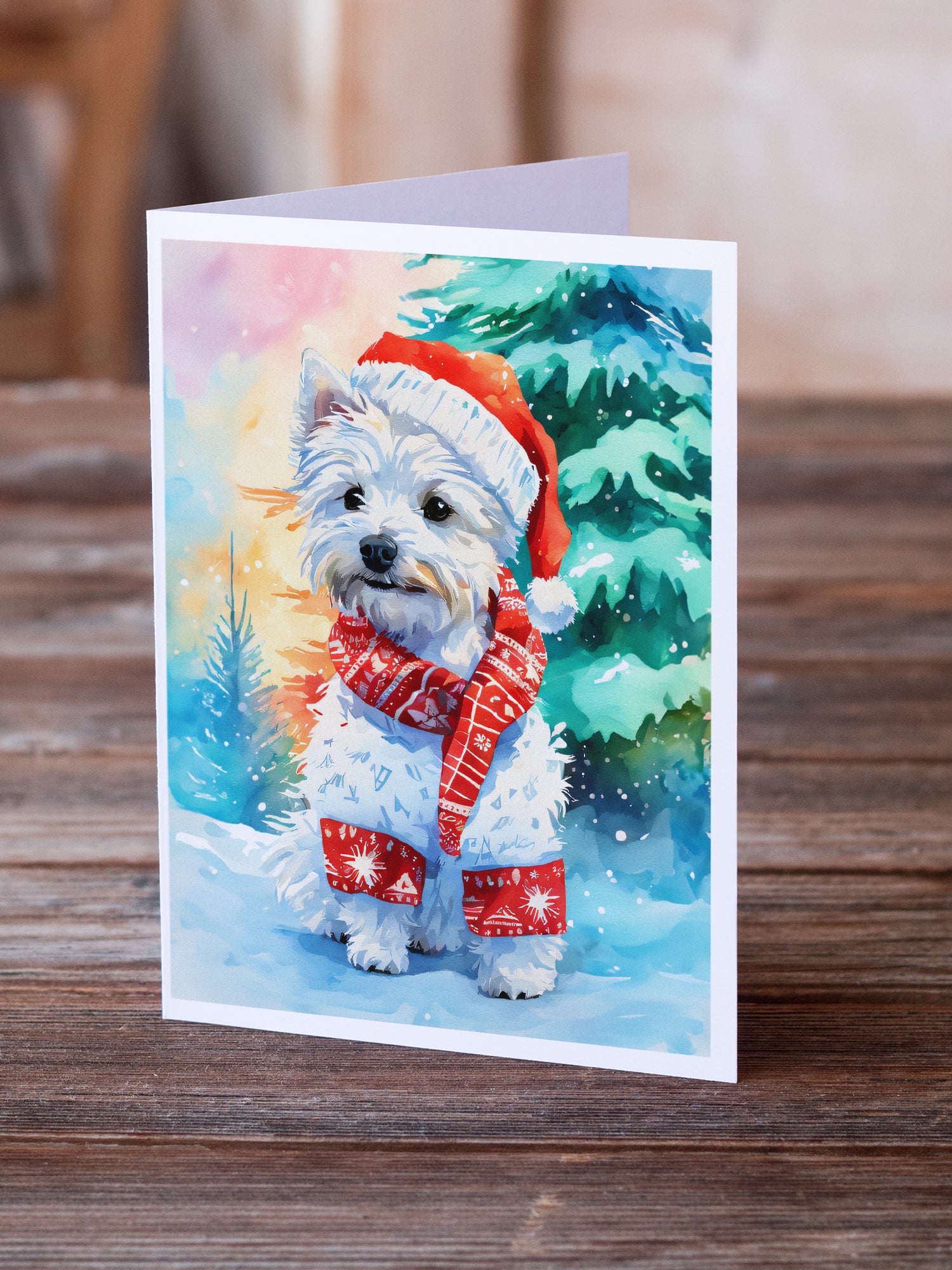 Westie Christmas Greeting Cards Pack of 8