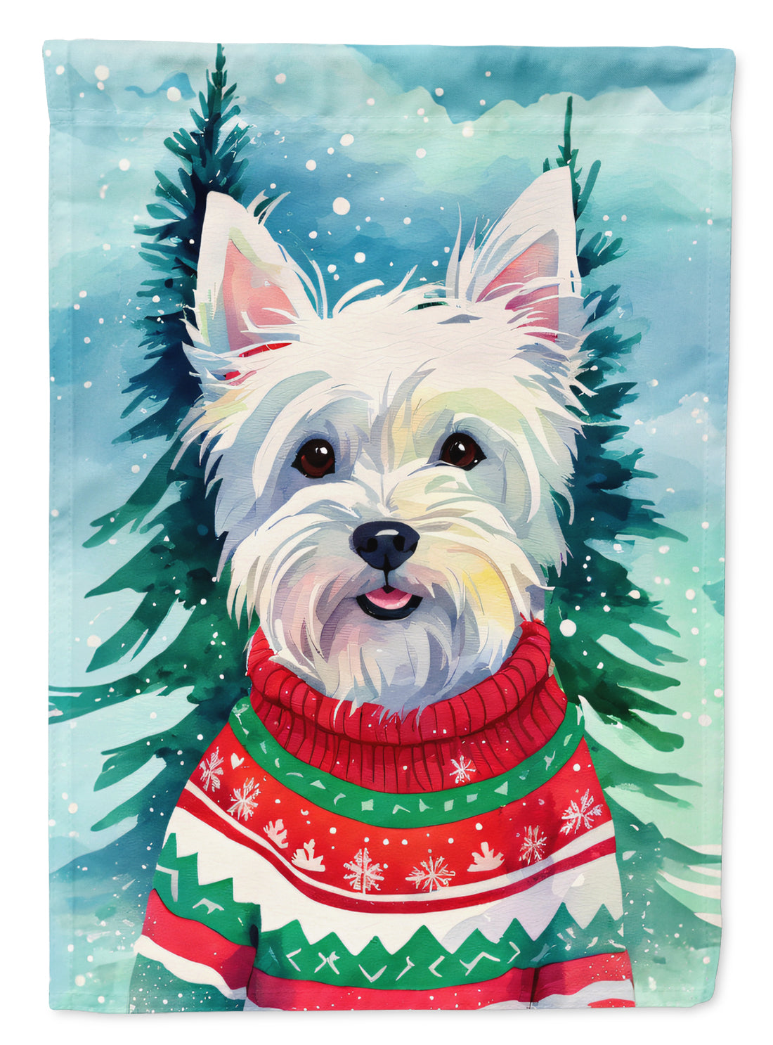 Buy this Westie Christmas House Flag