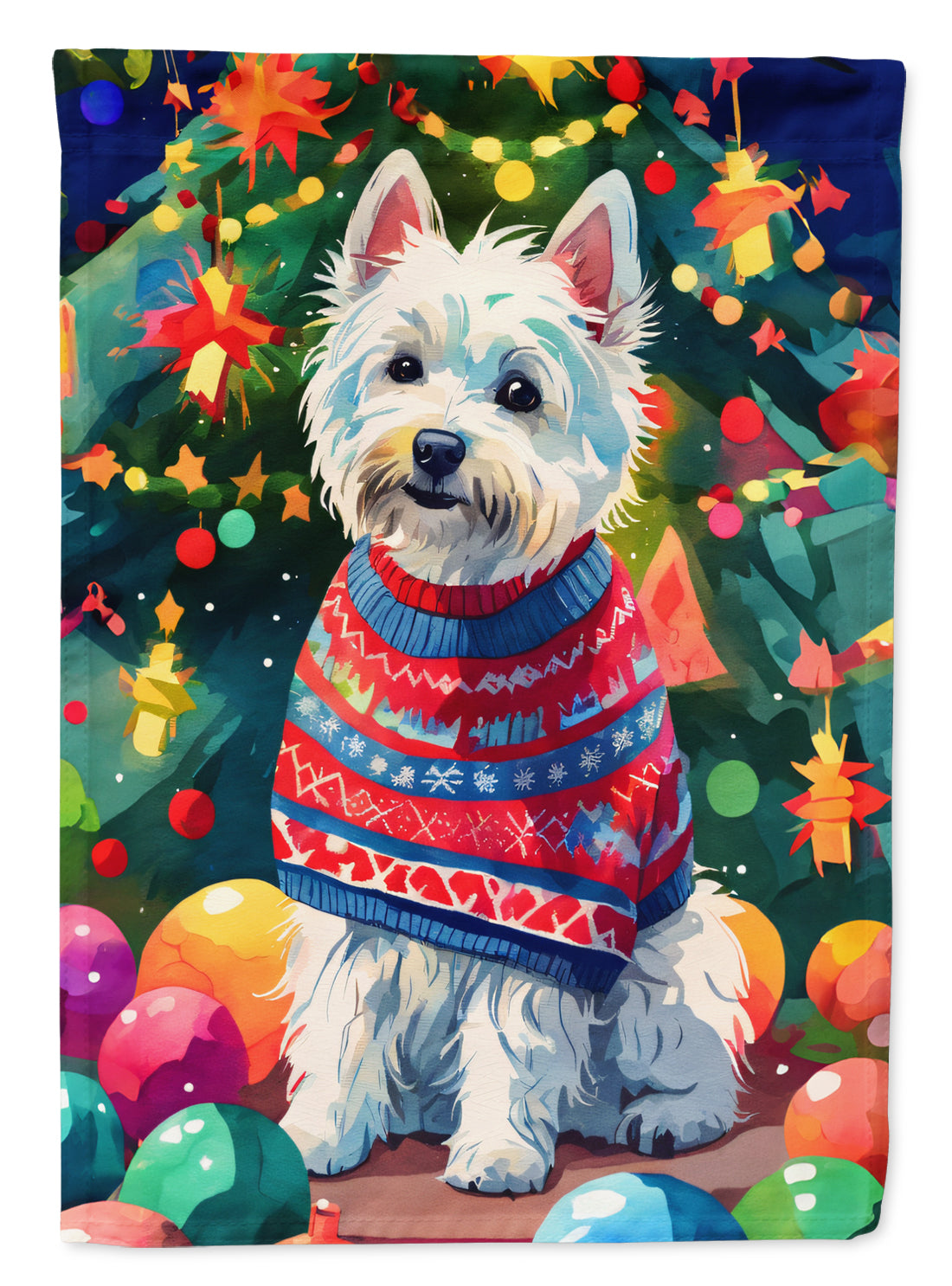 Buy this Westie Christmas House Flag