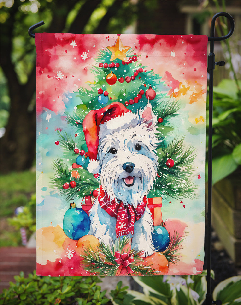 Westie Christmas Garden Flag