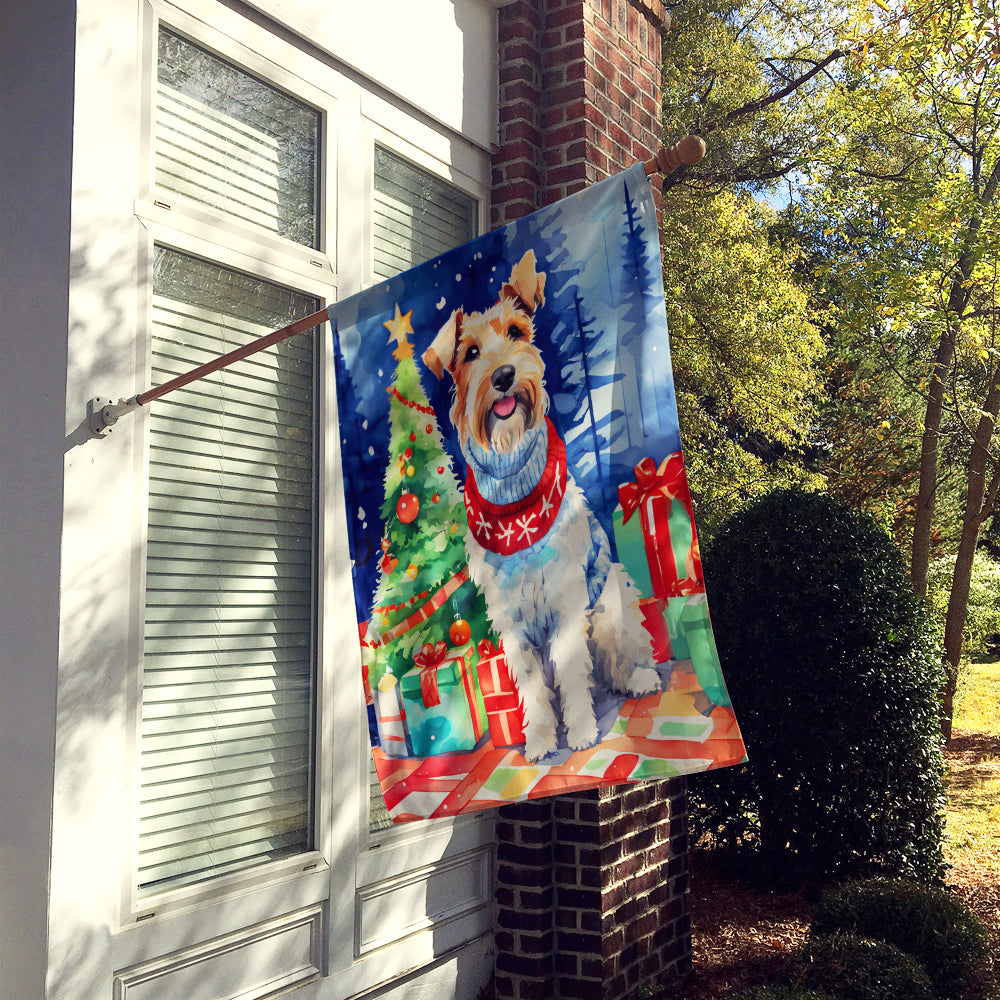 Buy this Wire Fox Terrier Christmas House Flag