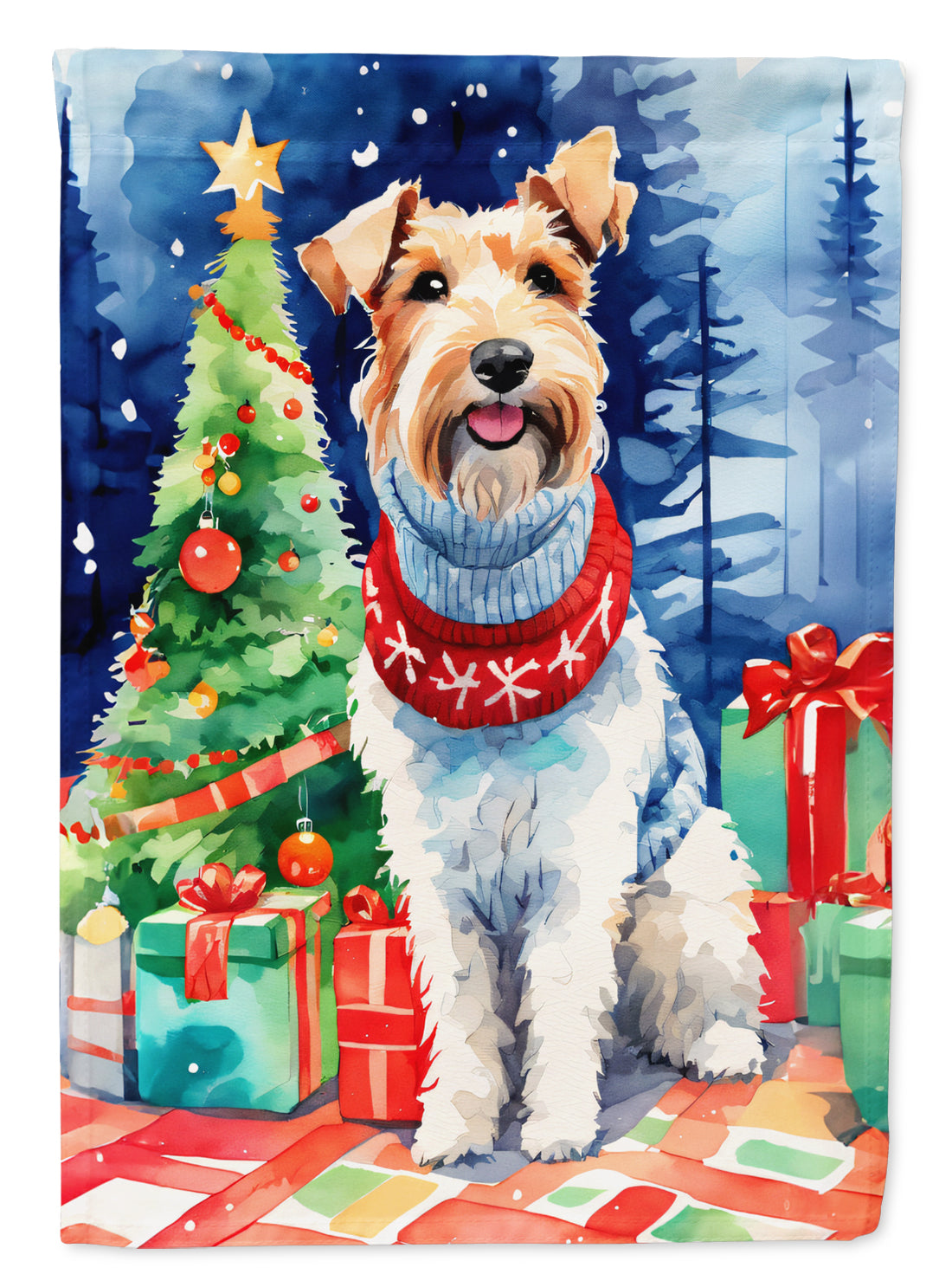 Buy this Wire Fox Terrier Christmas Garden Flag