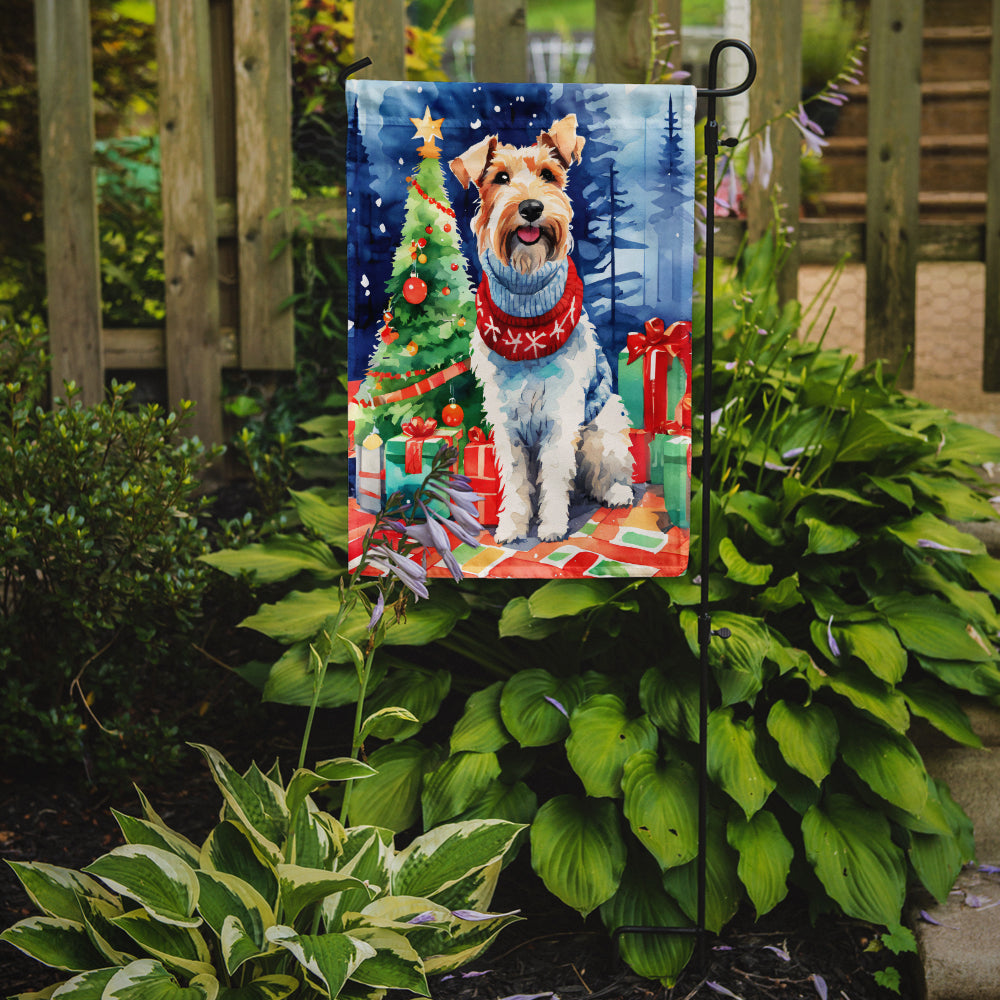 Wire Fox Terrier Christmas Garden Flag