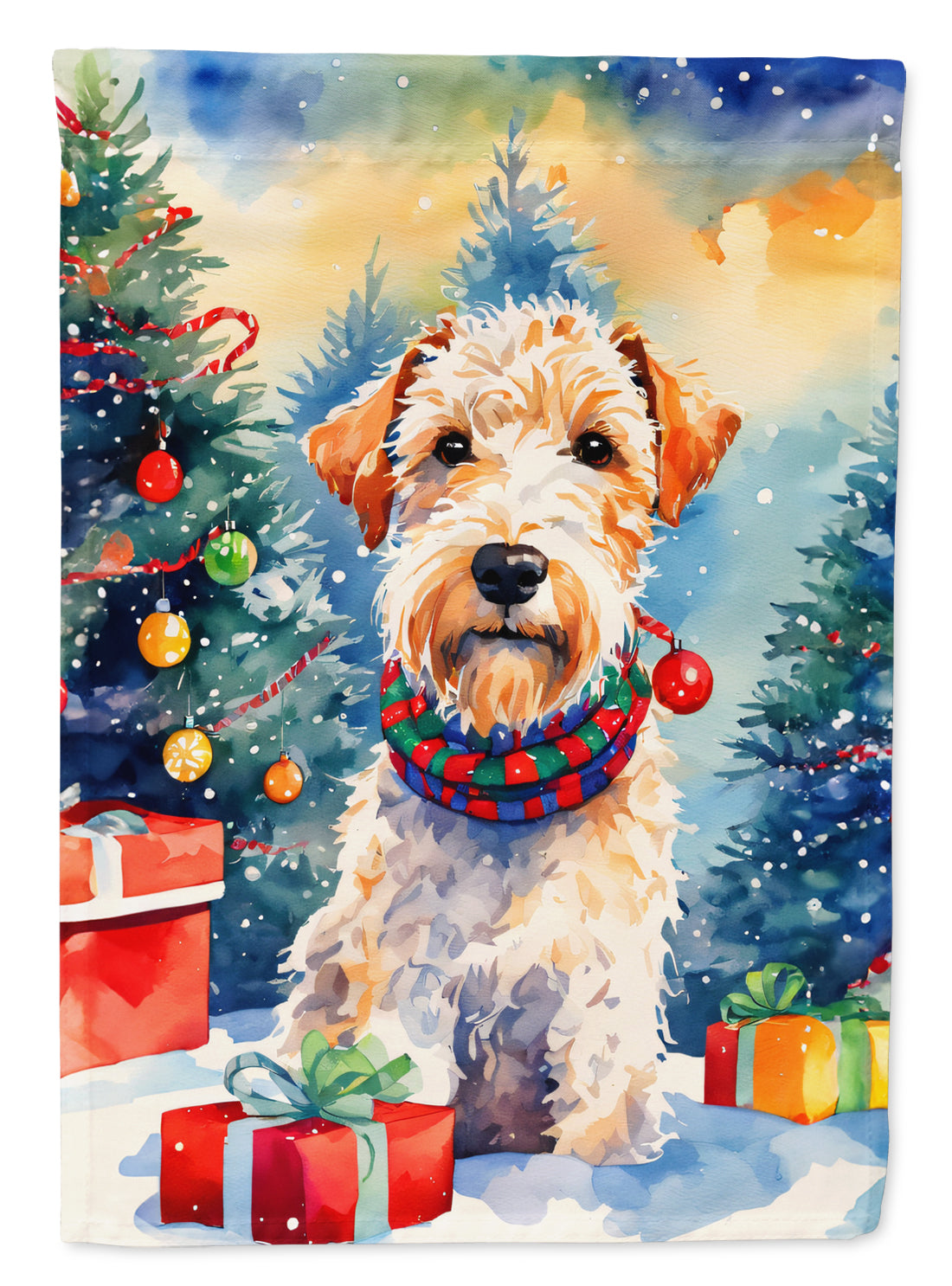 Buy this Wire Fox Terrier Christmas House Flag