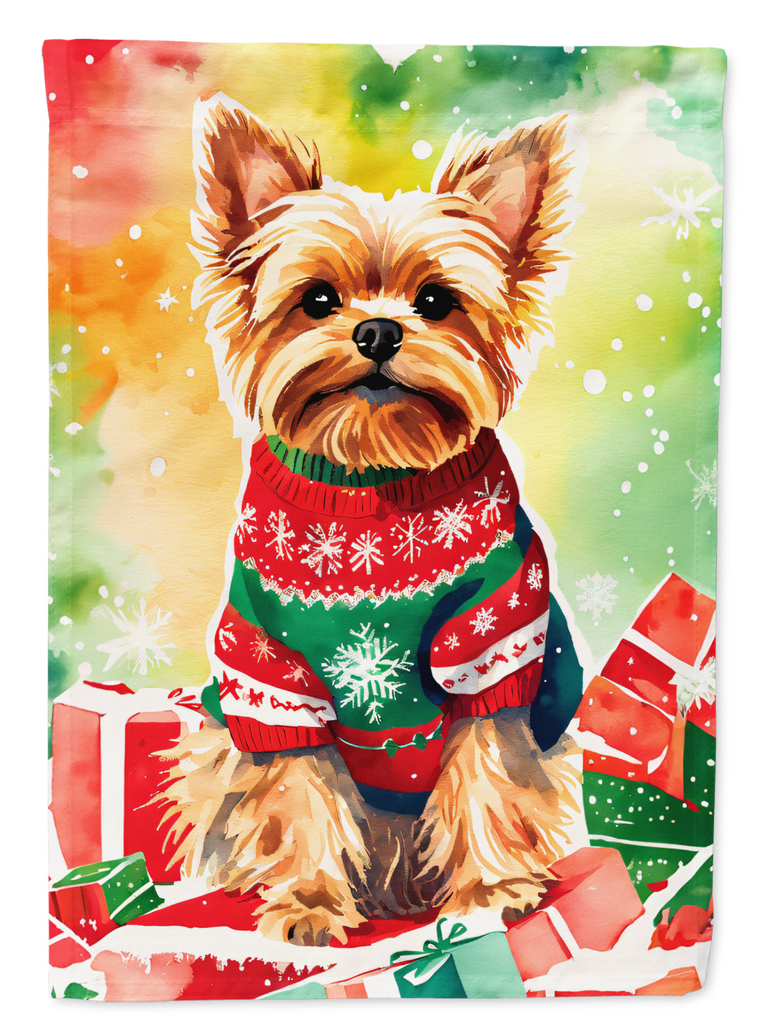 Buy this Yorkshire Terrier Yorkie Christmas House Flag