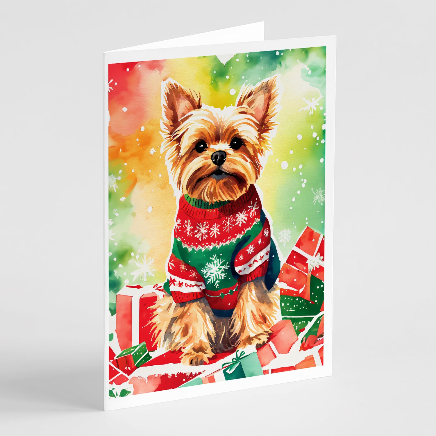 Buy this Yorkshire Terrier Yorkie Christmas Greeting Cards Pack of 8