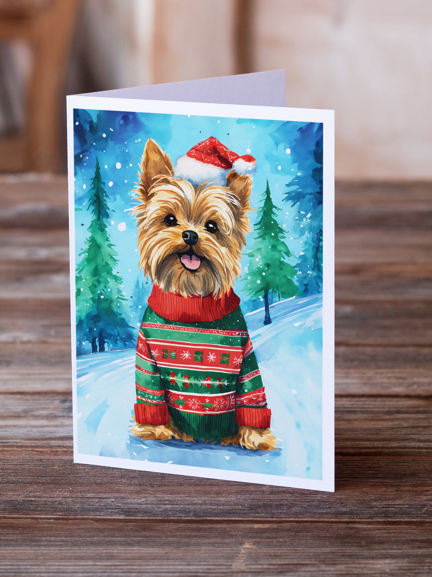 Buy this Yorkshire Terrier Yorkie Christmas Greeting Cards Pack of 8