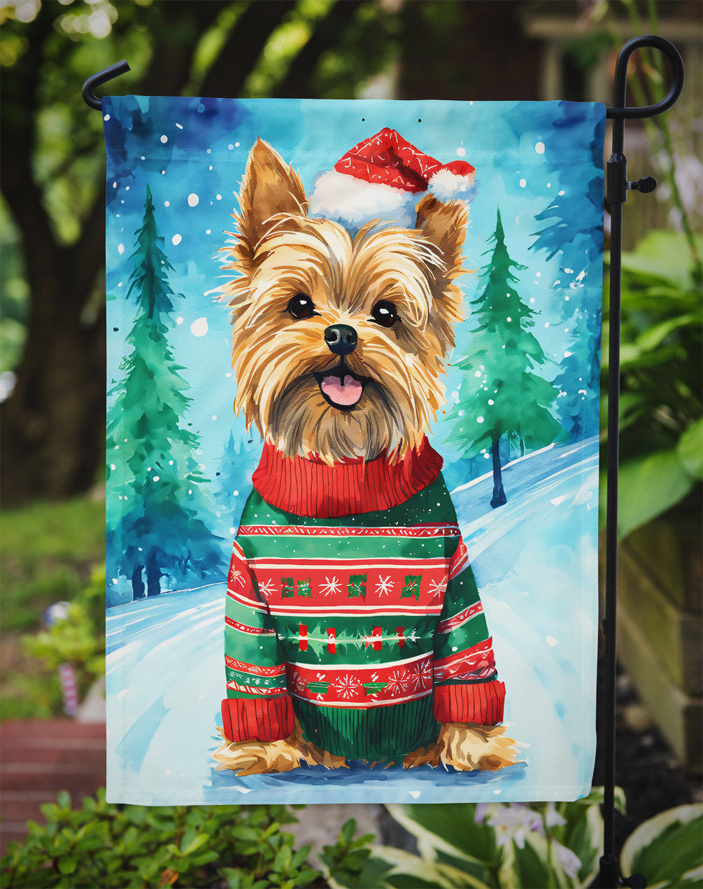 Yorkshire Terrier Yorkie Christmas Garden Flag