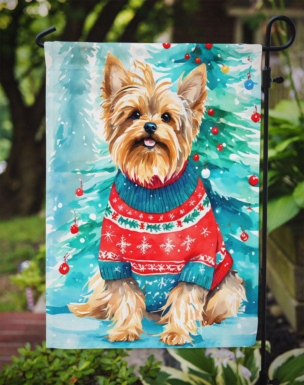 Yorkshire Terrier Yorkie Christmas Garden Flag