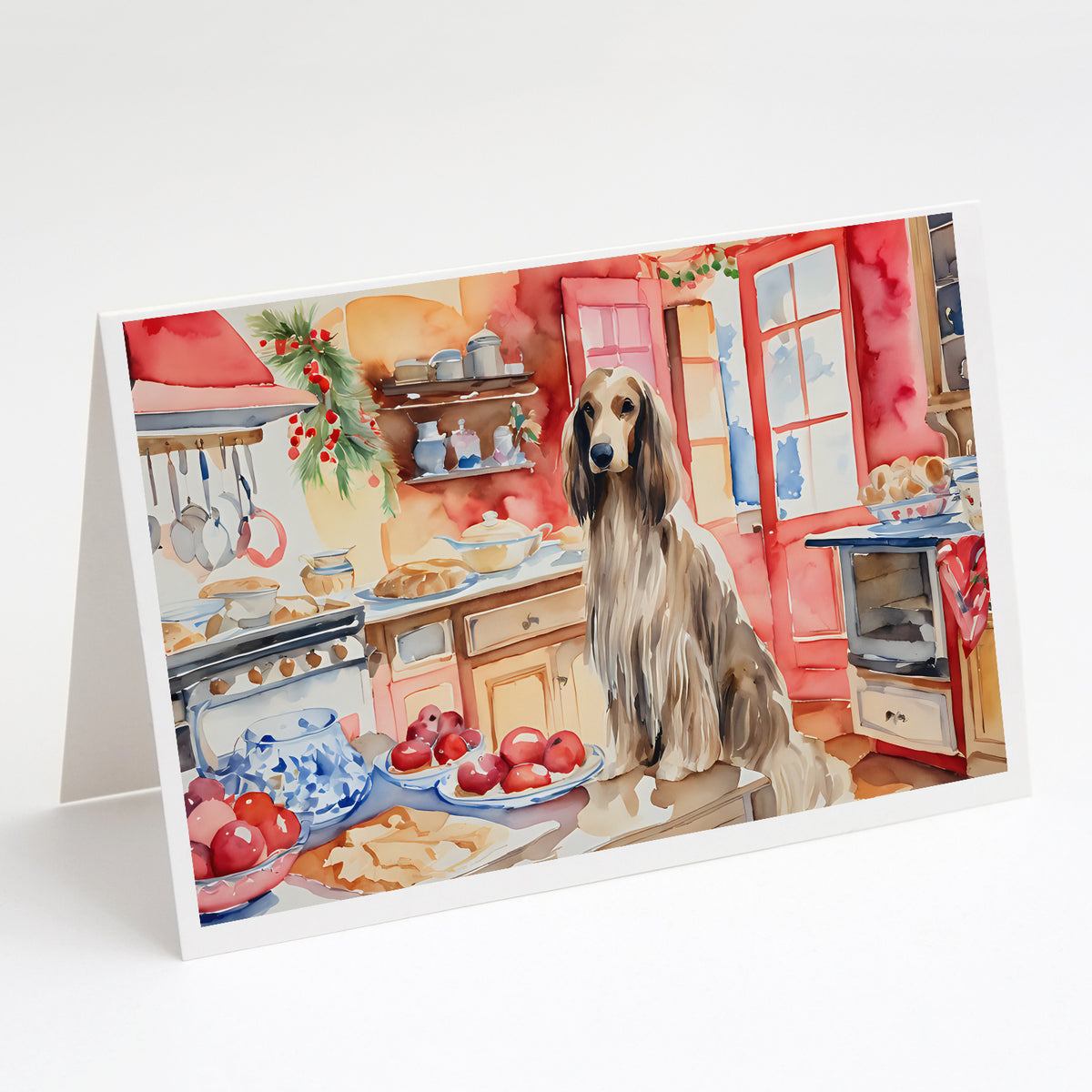 Buy this Afghan Hound Christmas Cookies Greeting Cards Pack of 8