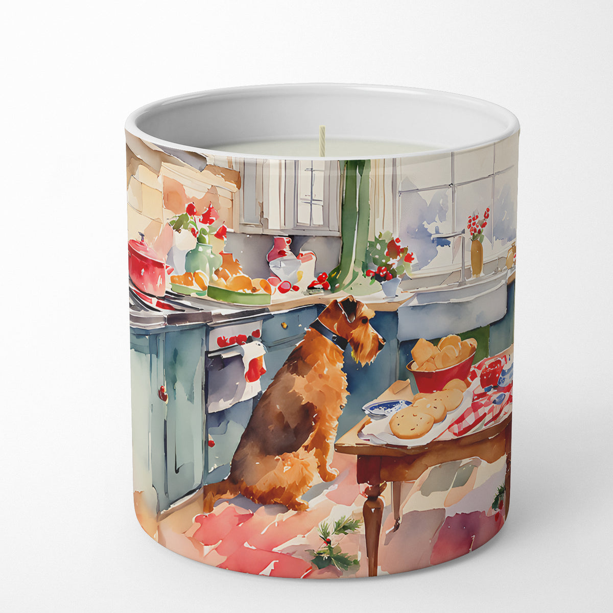 Buy this Airedale Terrier Christmas Cookies Decorative Soy Candle