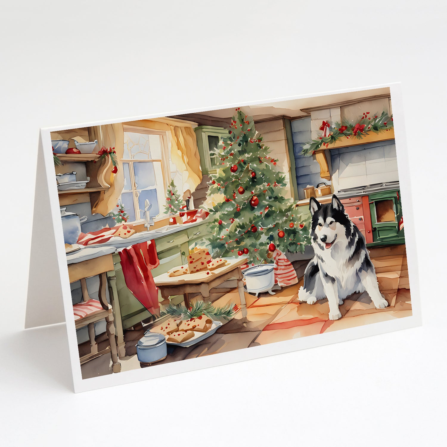 Buy this Alaskan Malamute Christmas Cookies Greeting Cards Pack of 8