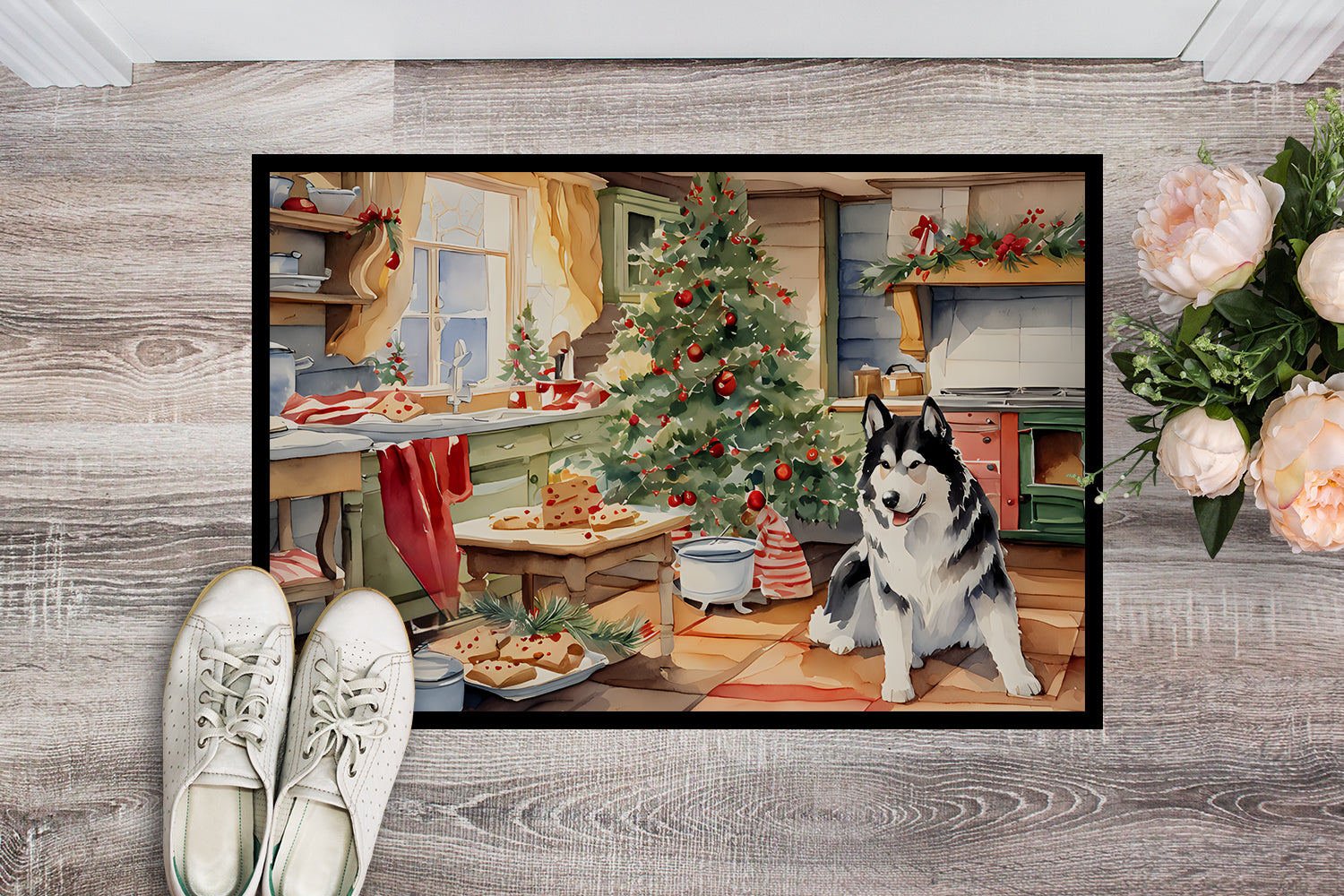 Buy this Alaskan Malamute Christmas Cookies Doormat