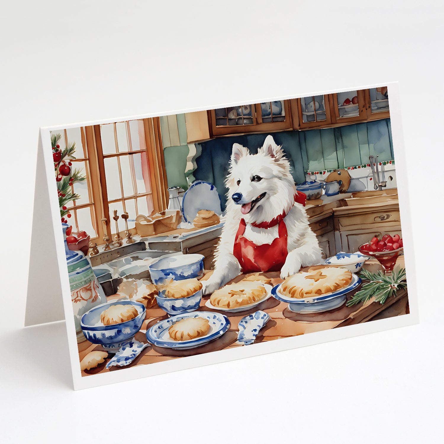 Buy this American Eskimo Christmas Cookies Greeting Cards Pack of 8