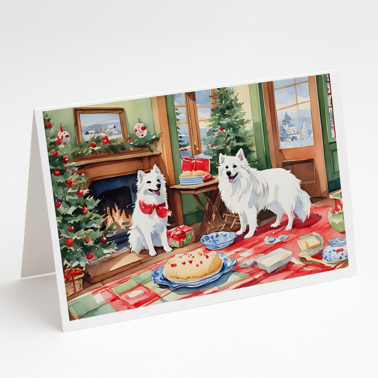 Buy this American Eskimo Christmas Cookies Greeting Cards Pack of 8