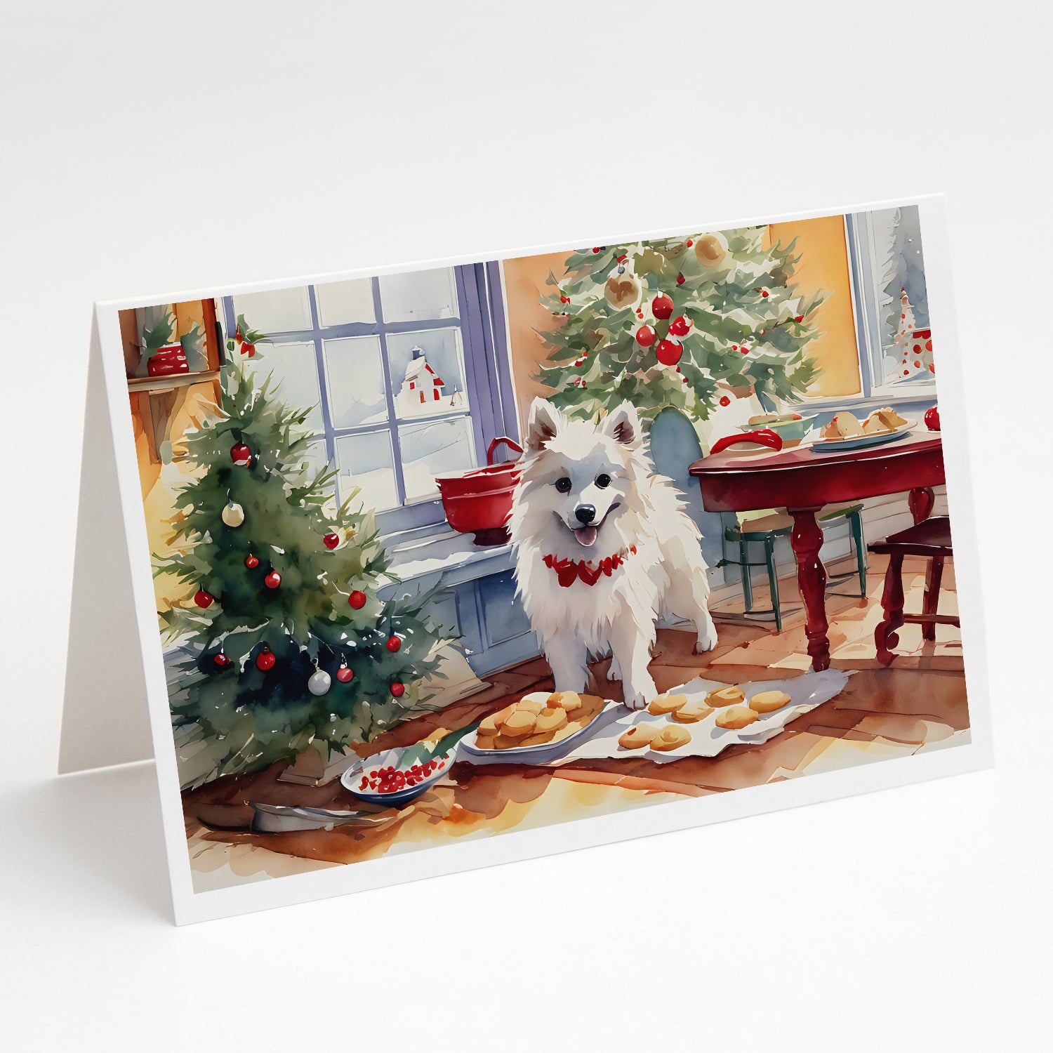 Buy this American Eskimo Christmas Cookies Greeting Cards Pack of 8