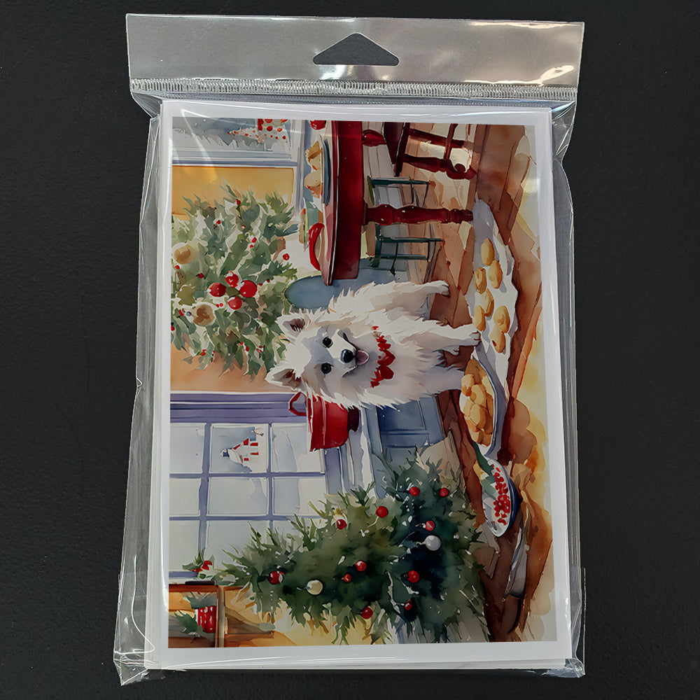 American Eskimo Christmas Cookies Greeting Cards Pack of 8