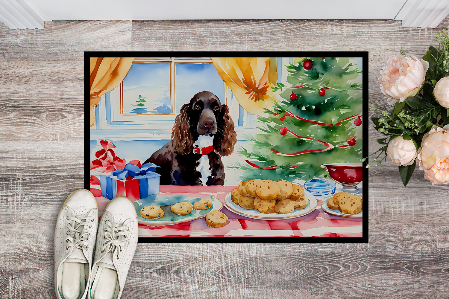 Buy this American Water Spaniel Christmas Cookies Doormat