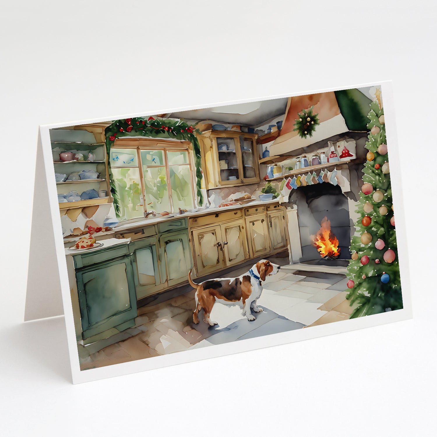 Buy this Basset Hound Christmas Cookies Greeting Cards Pack of 8