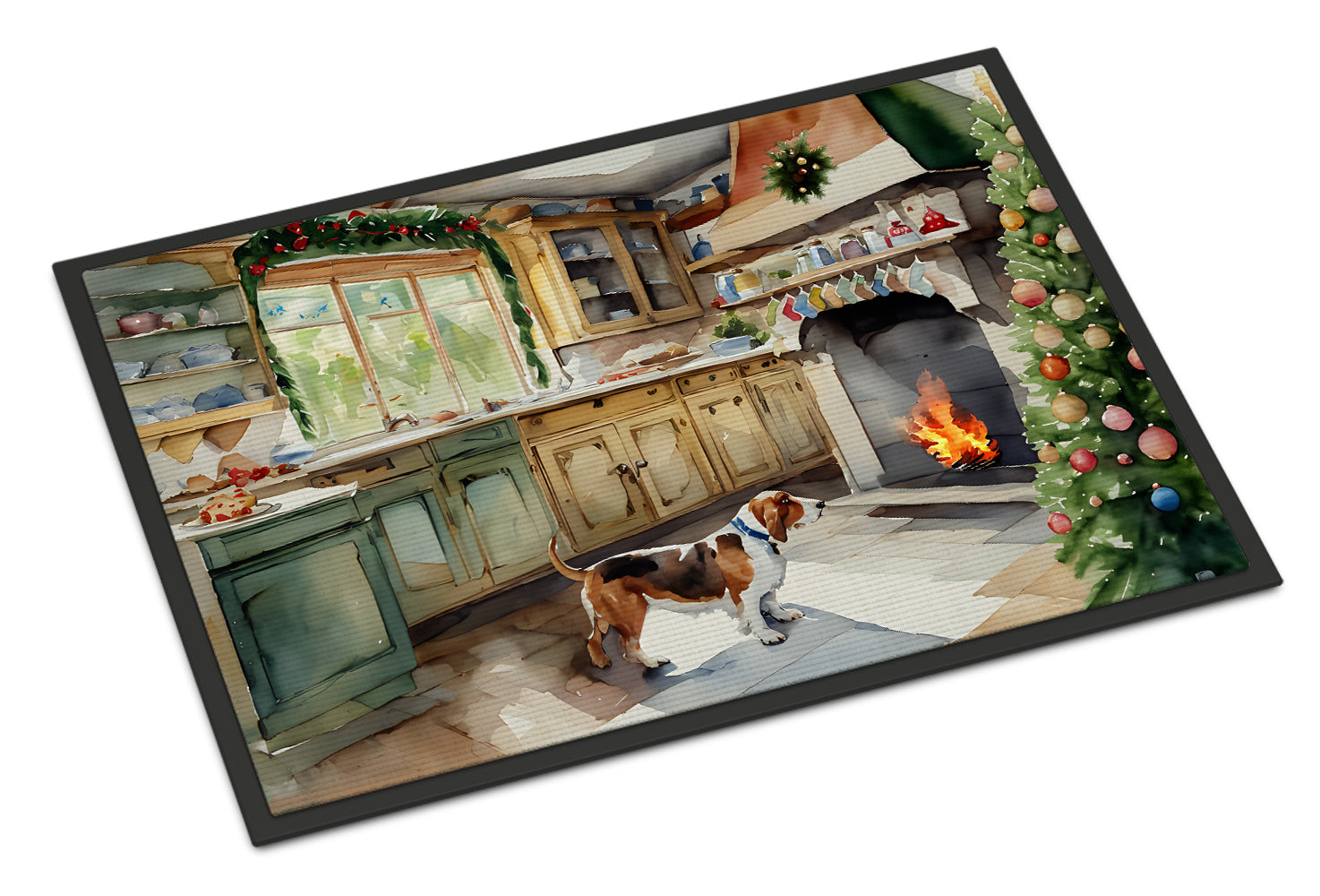 Buy this Basset Hound Christmas Cookies Doormat