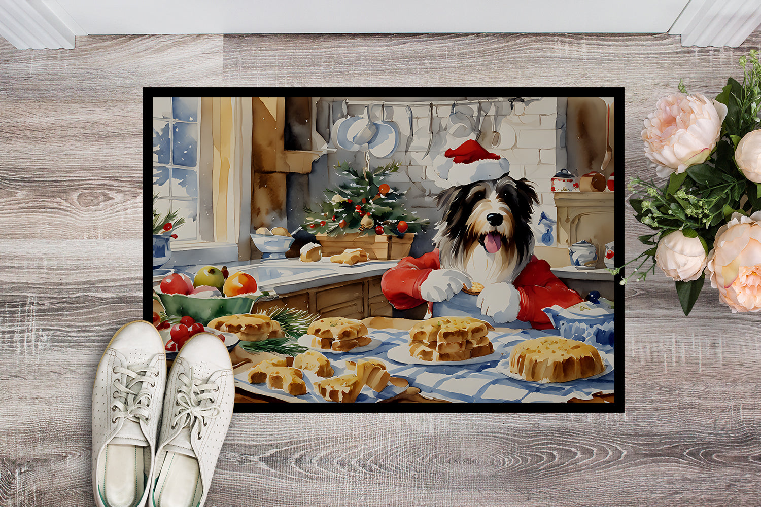 Buy this Bearded Collie Christmas Cookies Doormat