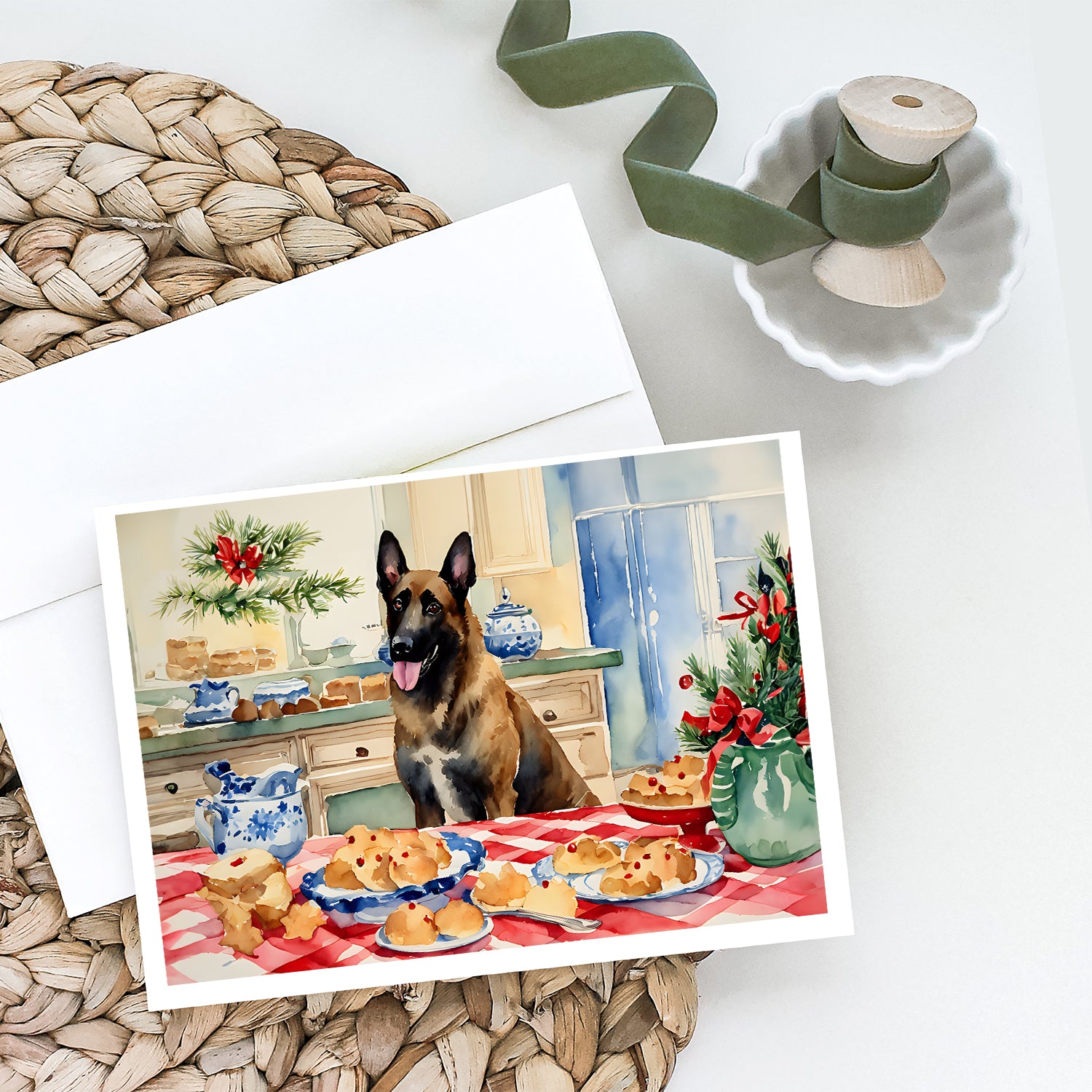 Buy this Belgian Malinois Christmas Cookies Greeting Cards Pack of 8