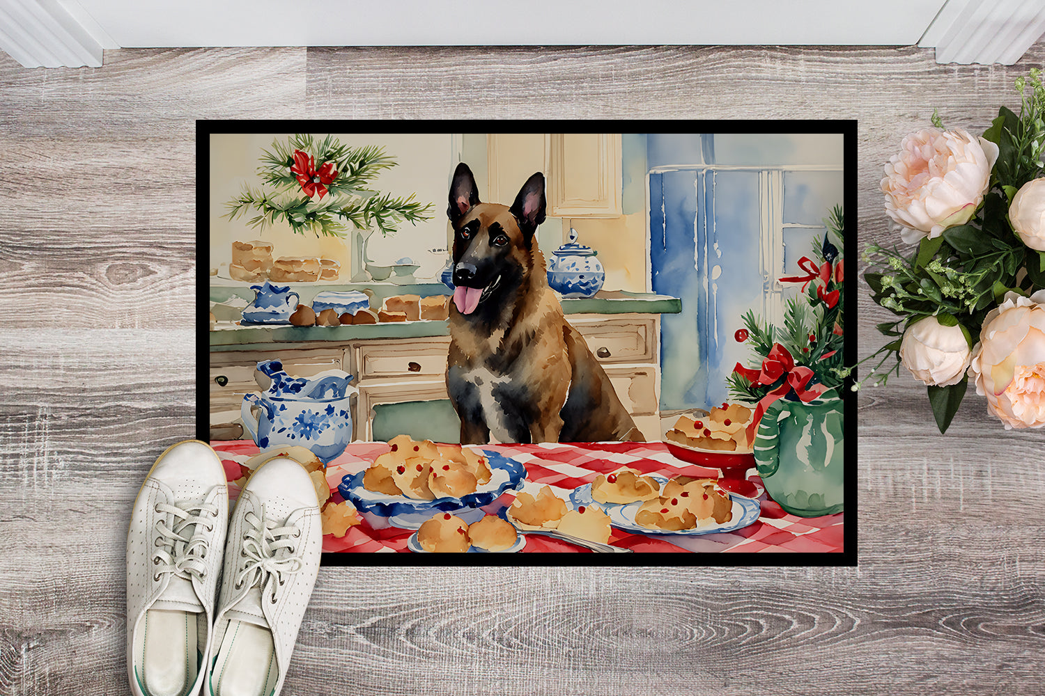 Buy this Belgian Malinois Christmas Cookies Doormat