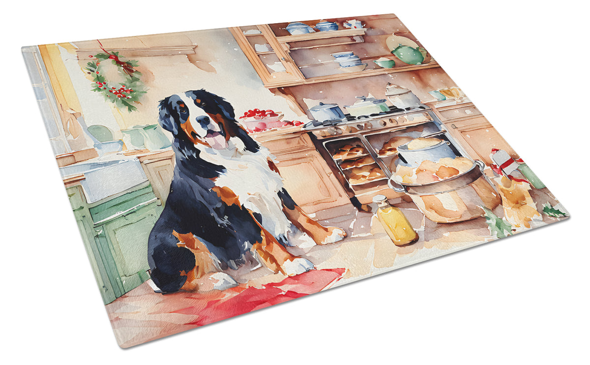 Buy this Bernese Mountain Dog Christmas Cookies Glass Cutting Board