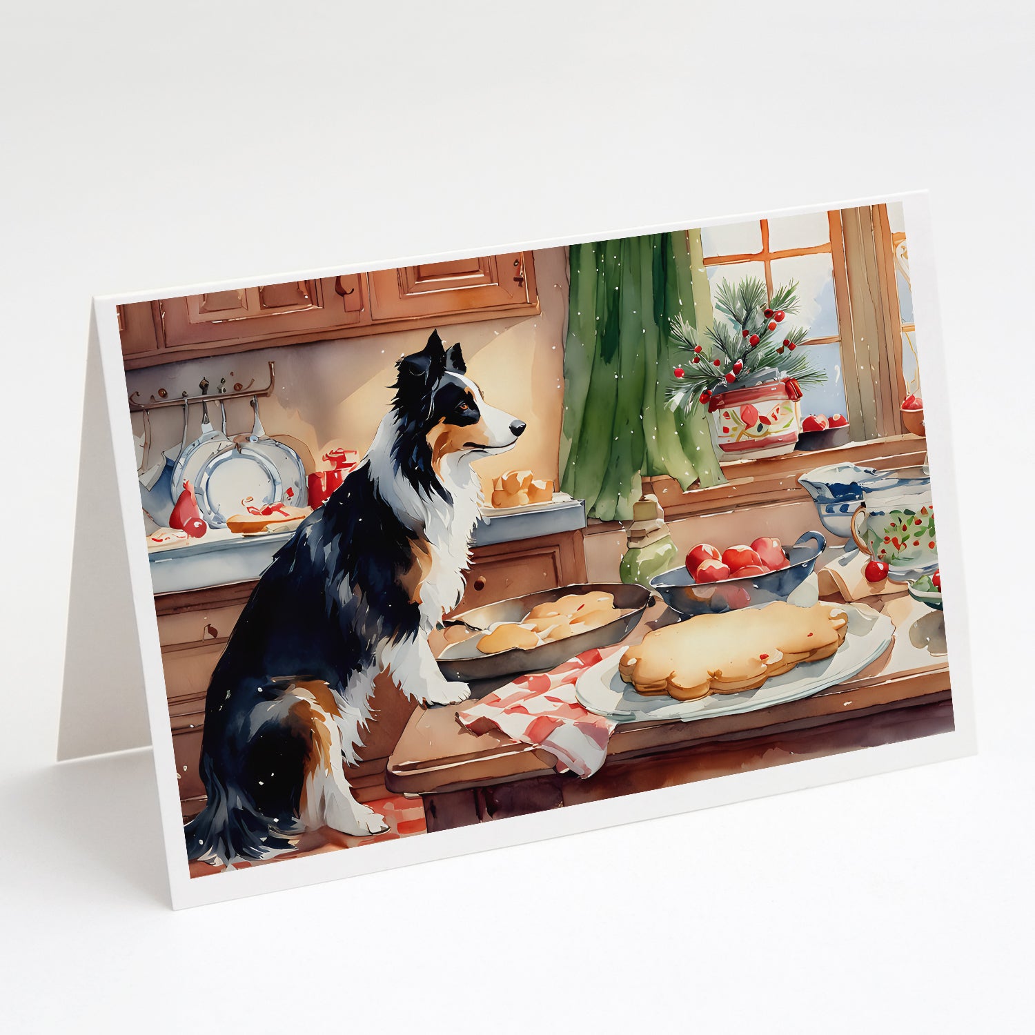 Buy this Border Collie Christmas Cookies Greeting Cards Pack of 8