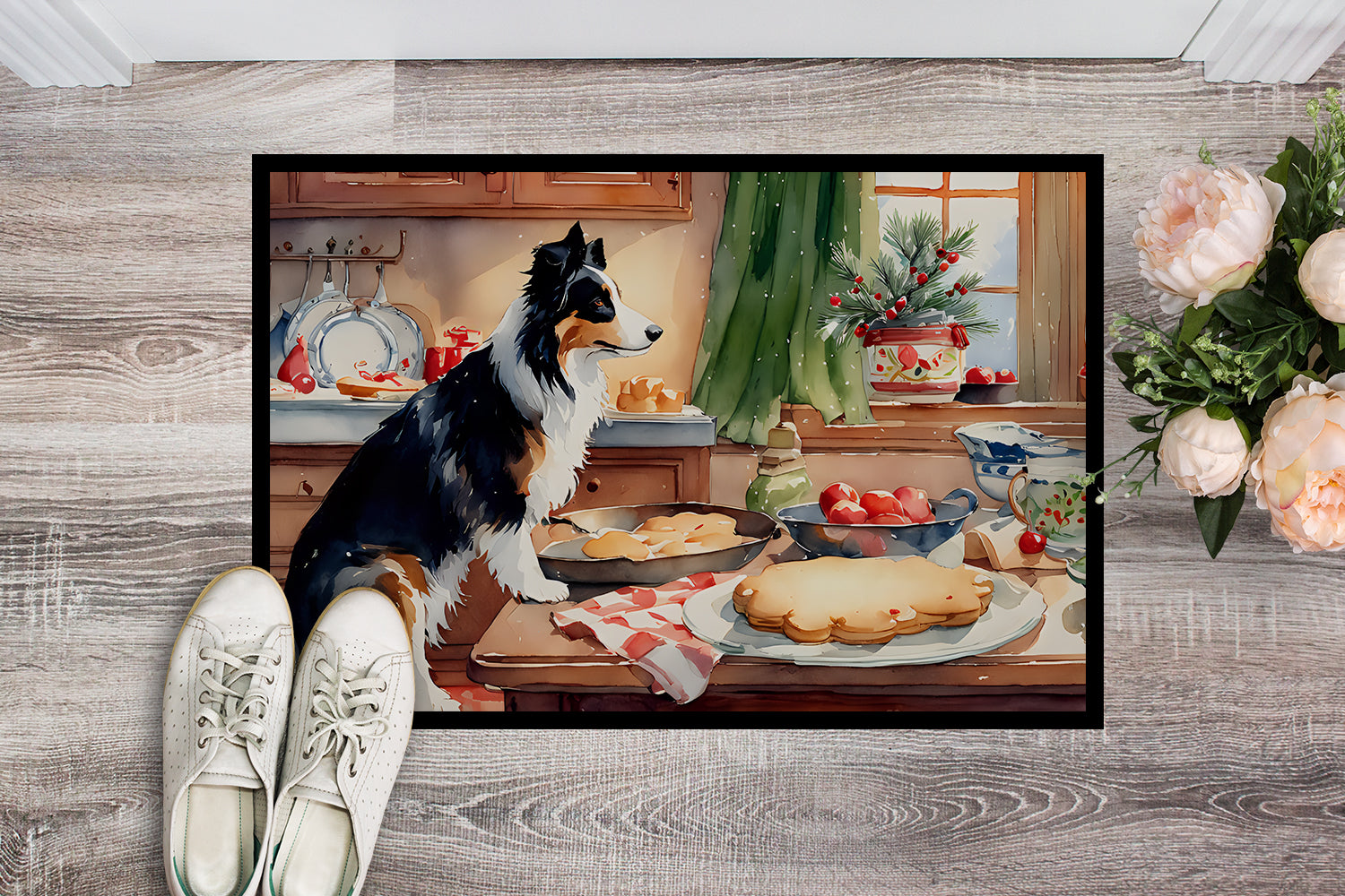 Buy this Border Collie Christmas Cookies Doormat