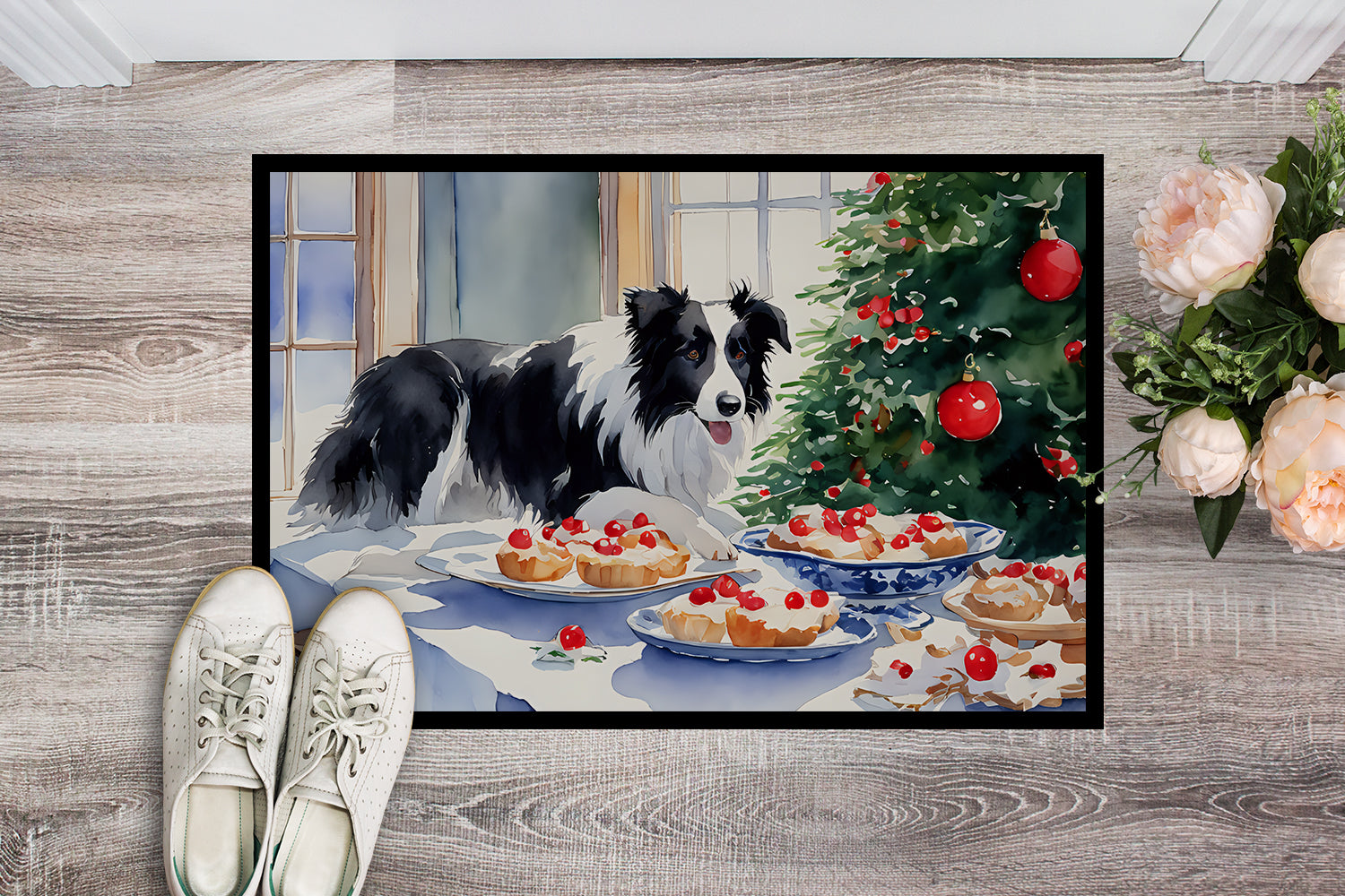 Buy this Border Collie Christmas Cookies Doormat