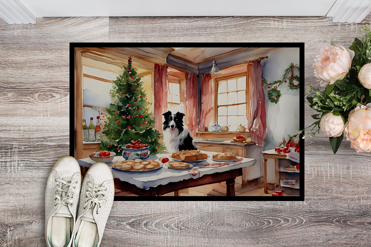 Buy this Border Collie Christmas Cookies Doormat