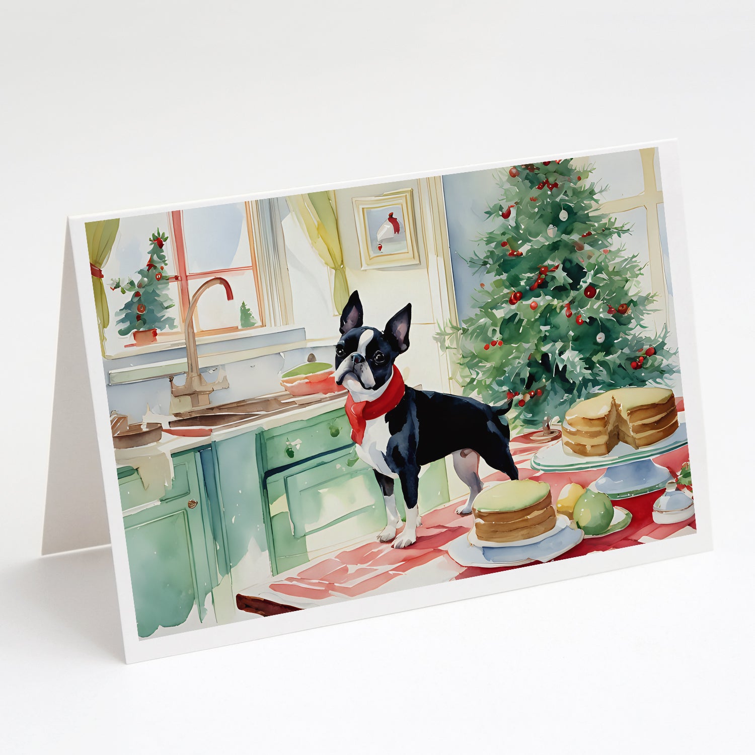 Buy this Boston Terrier Christmas Cookies Greeting Cards Pack of 8