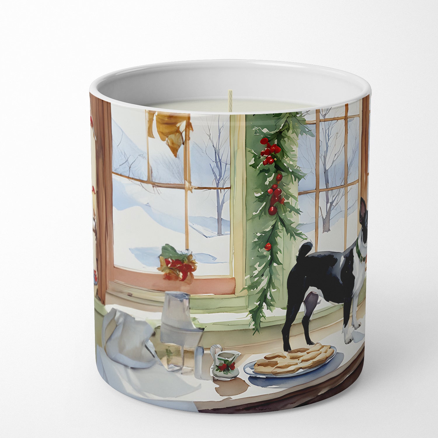 Boston Terrier Christmas Cookies Decorative Soy Candle