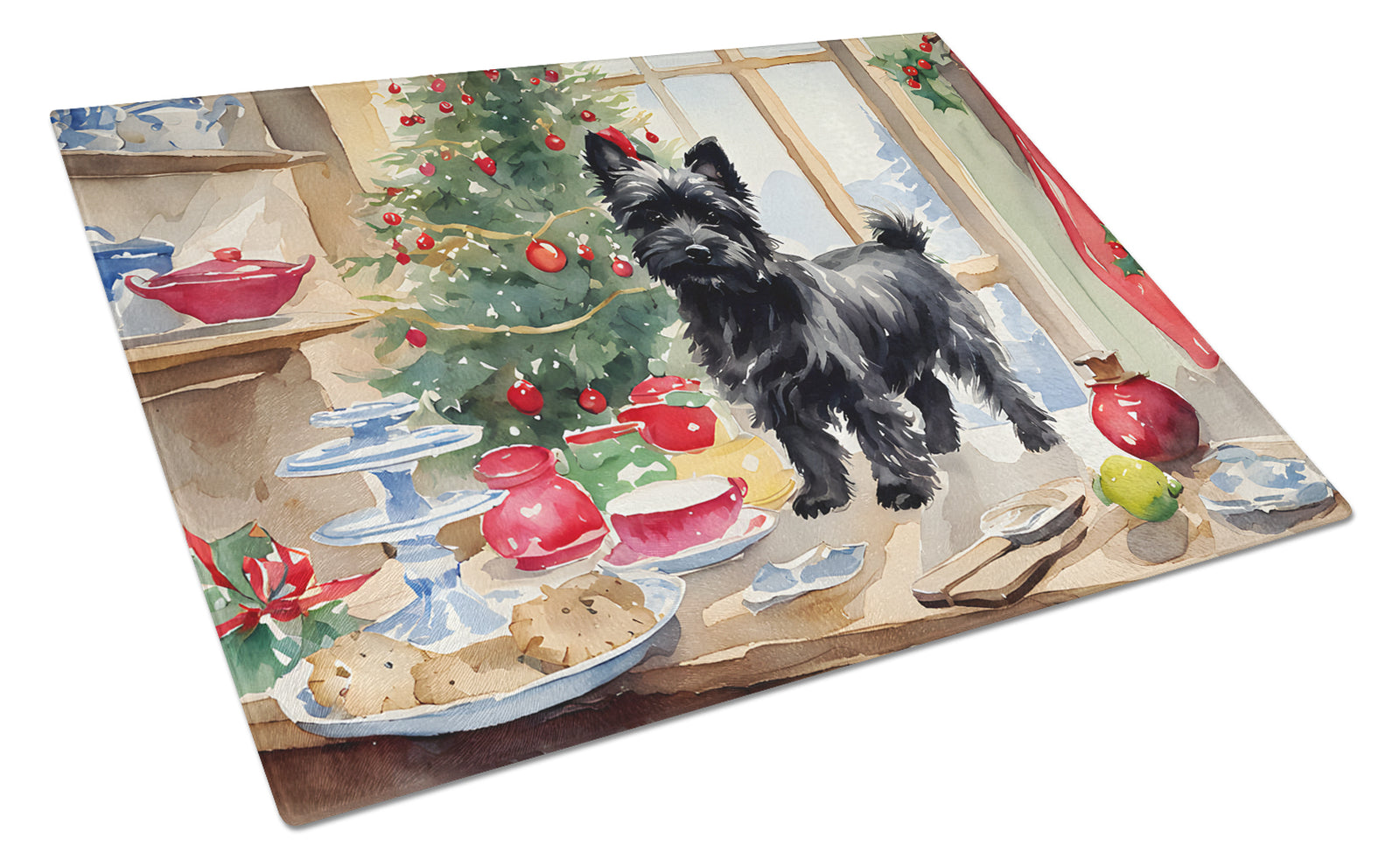 Buy this Cairn Terrier Christmas Cookies Glass Cutting Board