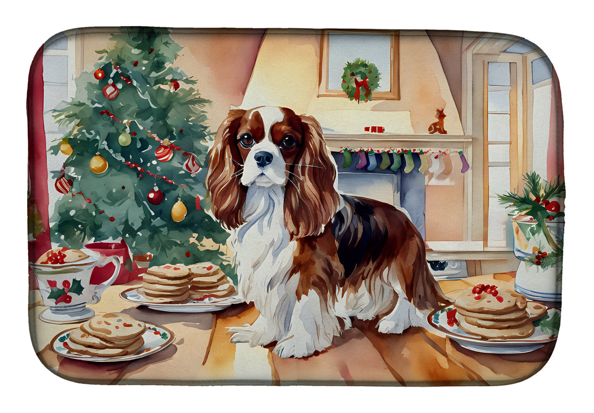 Buy this Cavalier Spaniel Christmas Cookies Dish Drying Mat