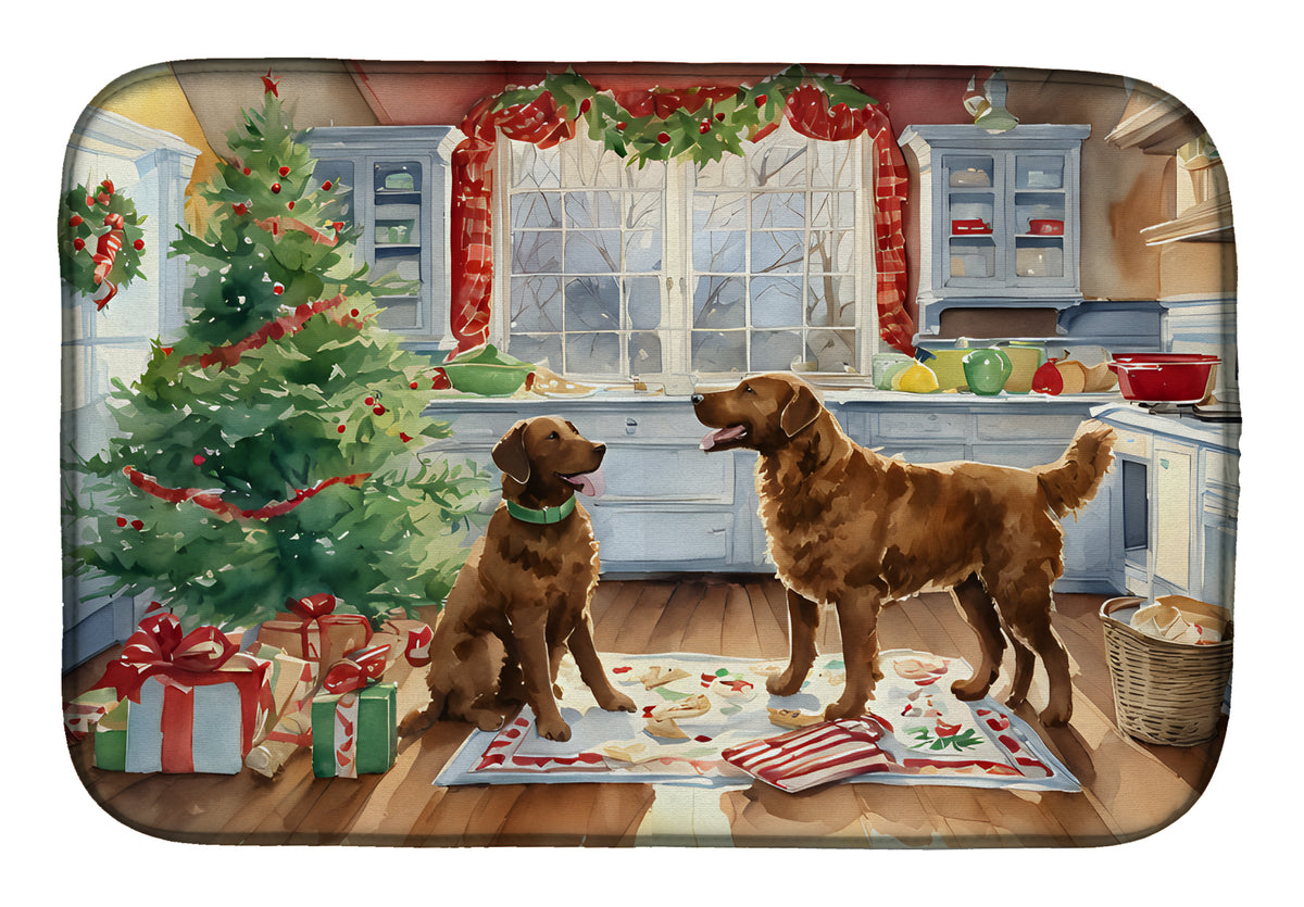 Buy this Chesapeake Bay Retriever Christmas Cookies Dish Drying Mat