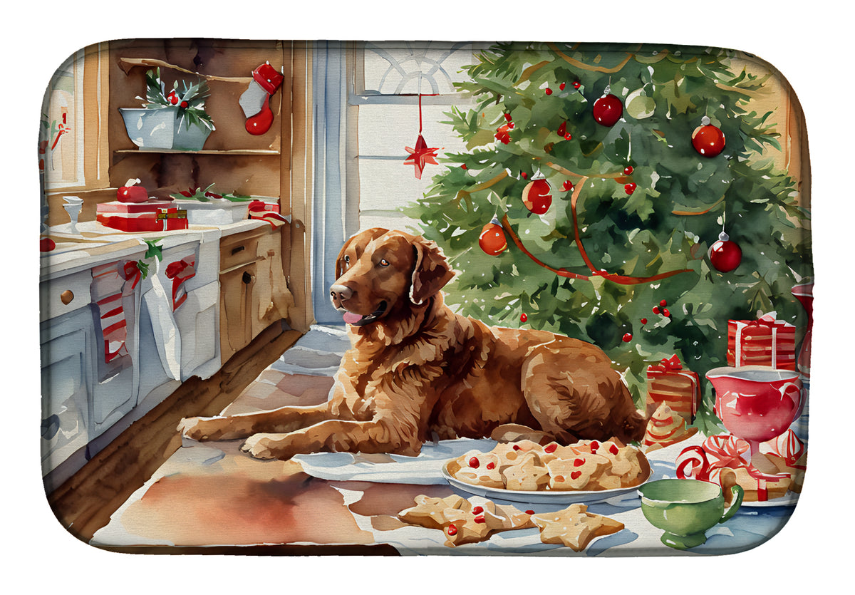 Buy this Chesapeake Bay Retriever Christmas Cookies Dish Drying Mat