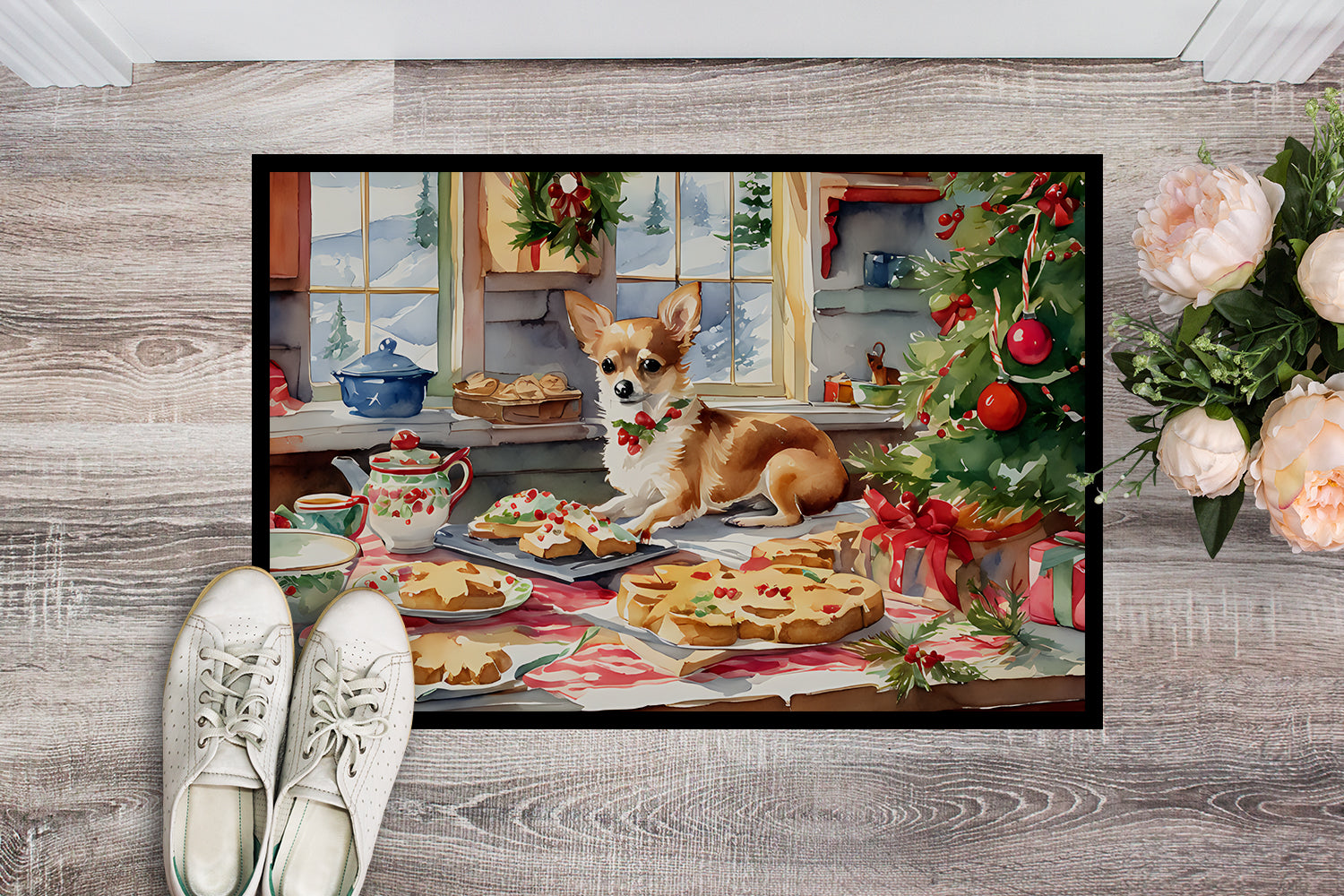 Buy this Chihuahua Christmas Cookies Doormat