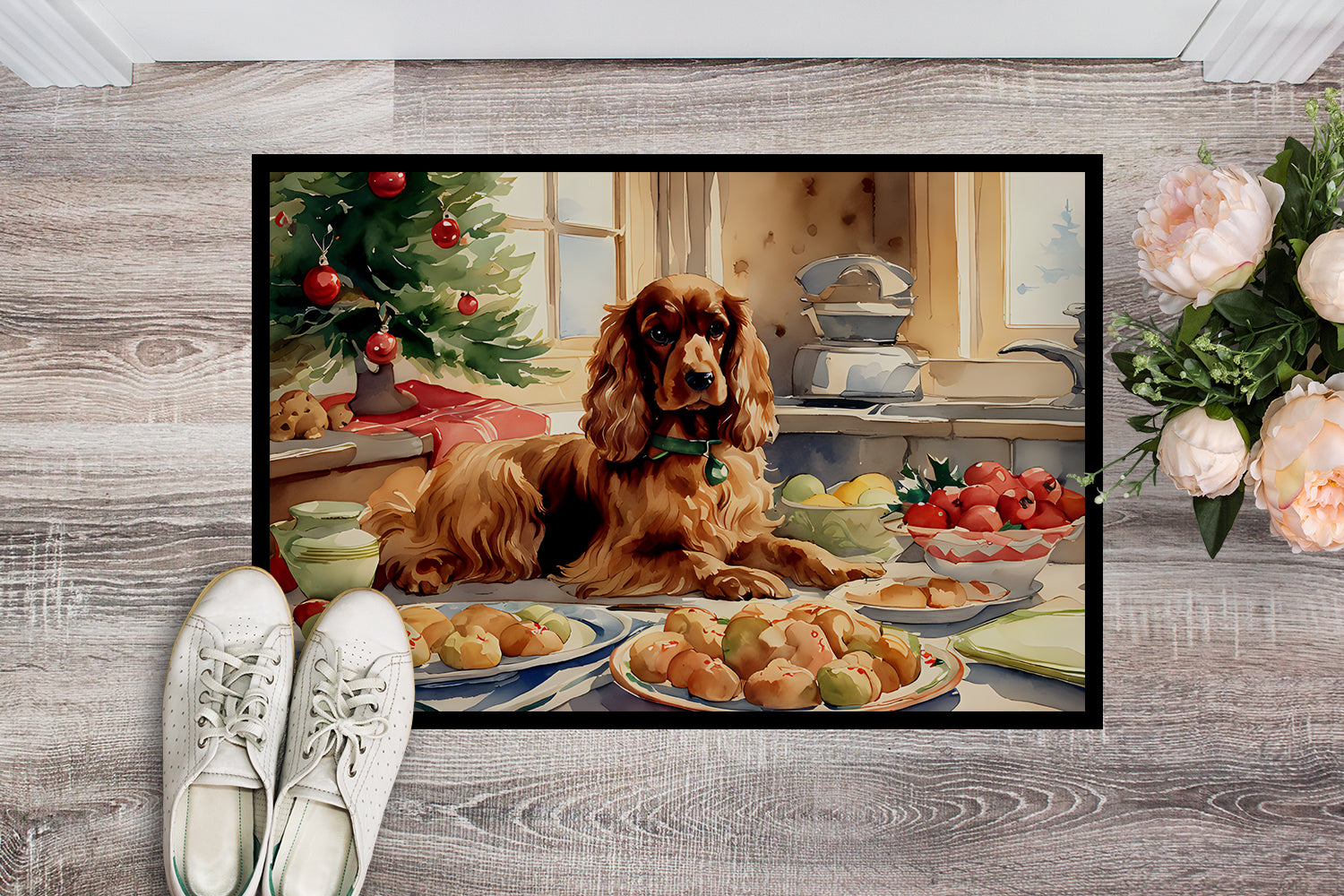 Cocker Spaniel Christmas Cookies Doormat