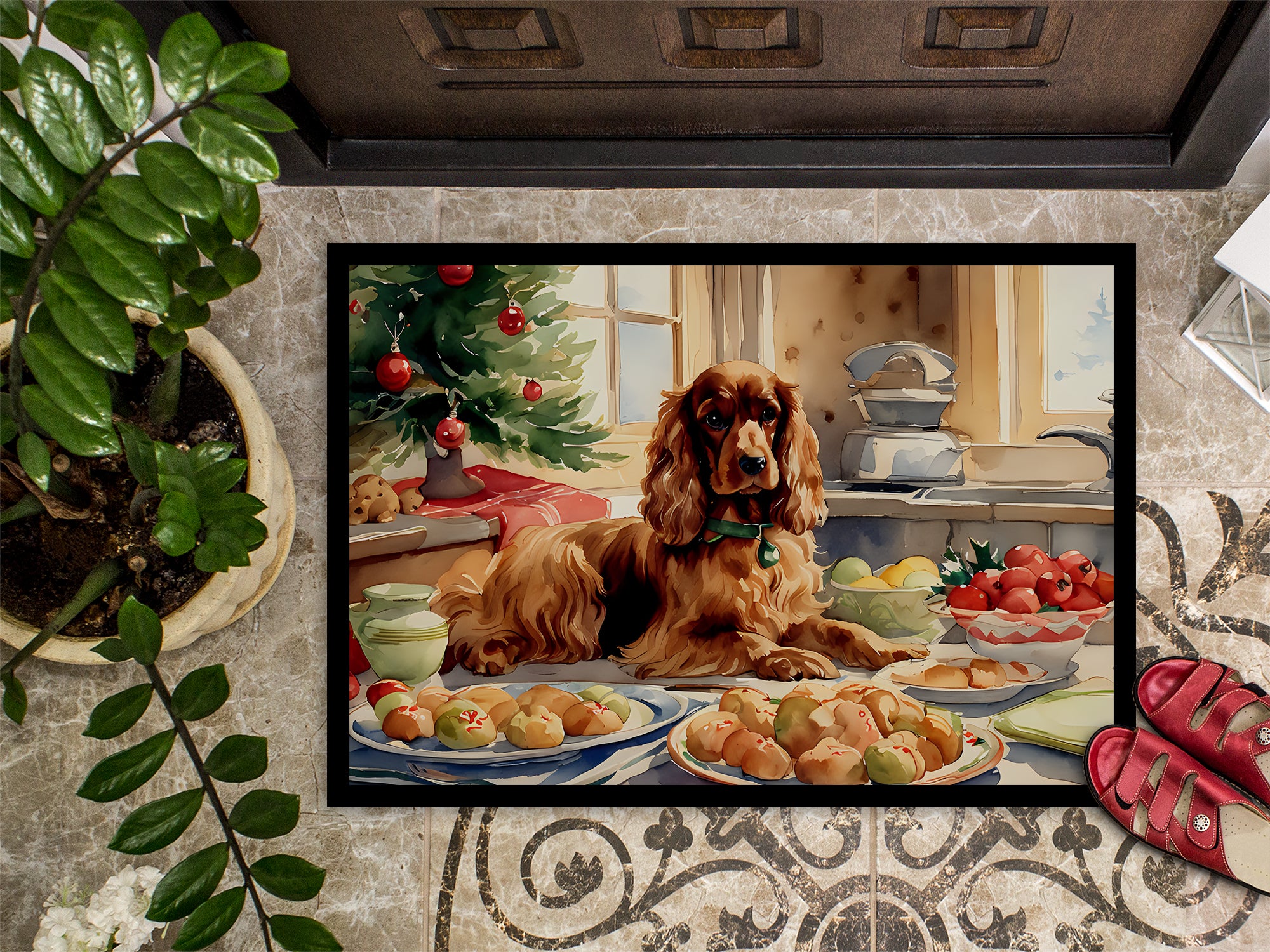 Cocker Spaniel Christmas Cookies Doormat